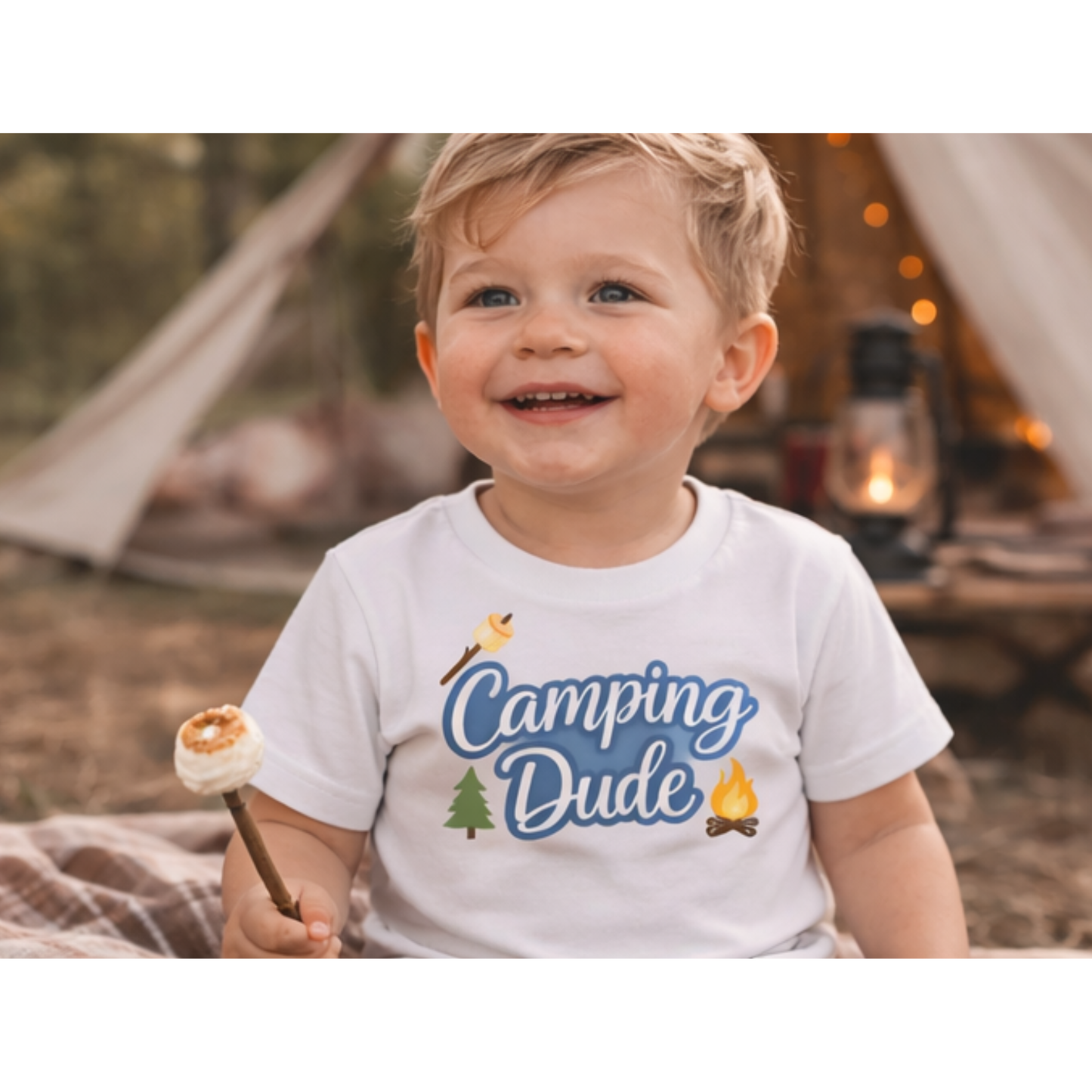 Camping Dude Toddler Shirt β Cute Camping Outfit for Boys | Summer Adventure Tee | Matching Mommy and Me Camping Set