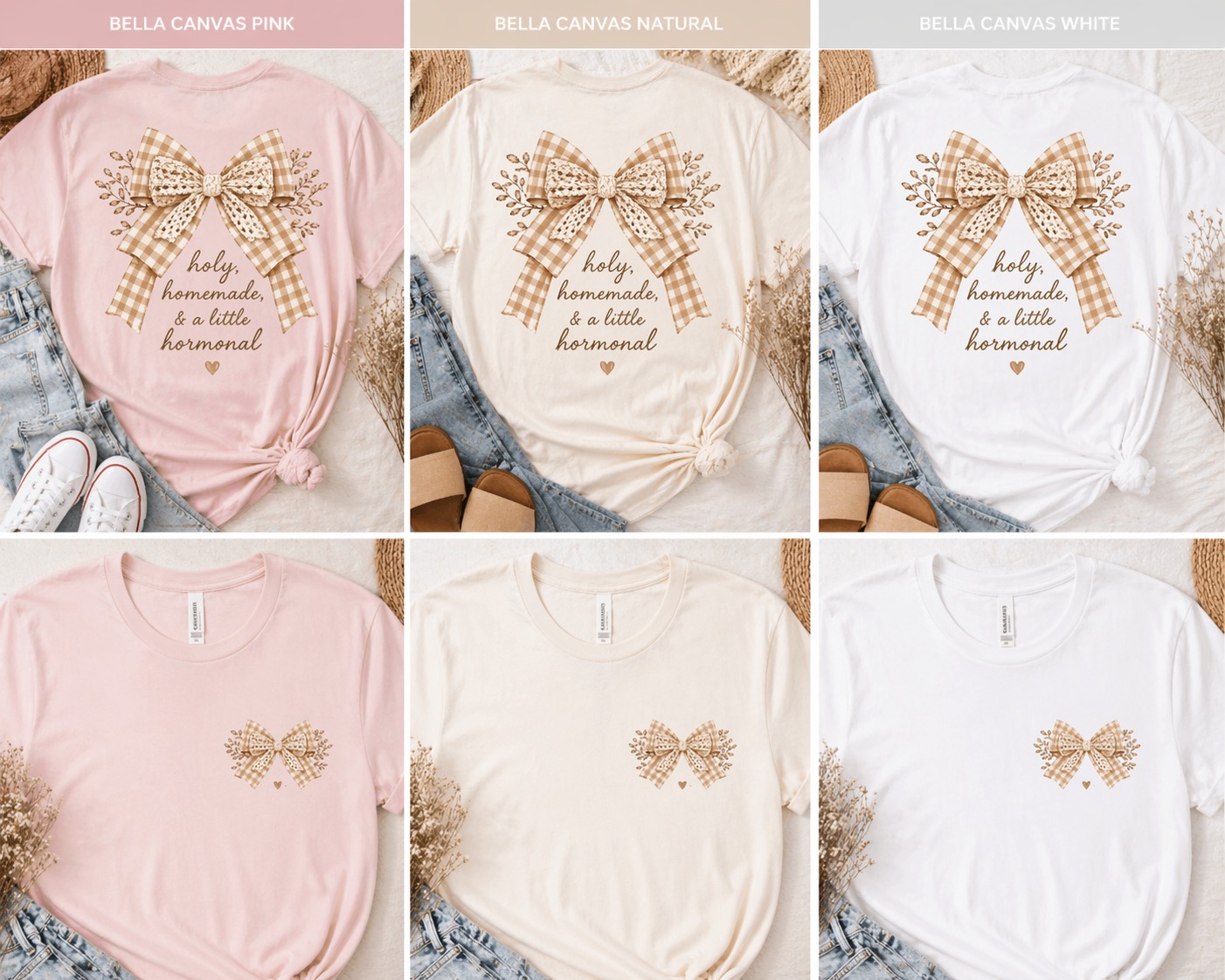Holy Homemade & A Little Hormonal Mama Shirt | Faith Based Mom Tee | Christian Mama Graphic Tee