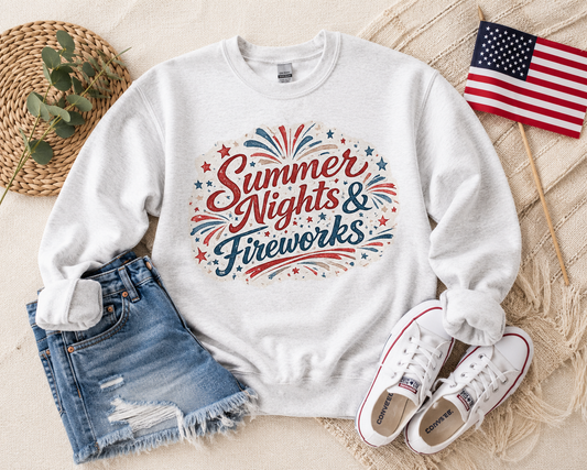 Summer Nights & Fireworks™ Gildan Crewneck Sweatshirt 🇺🇸✨