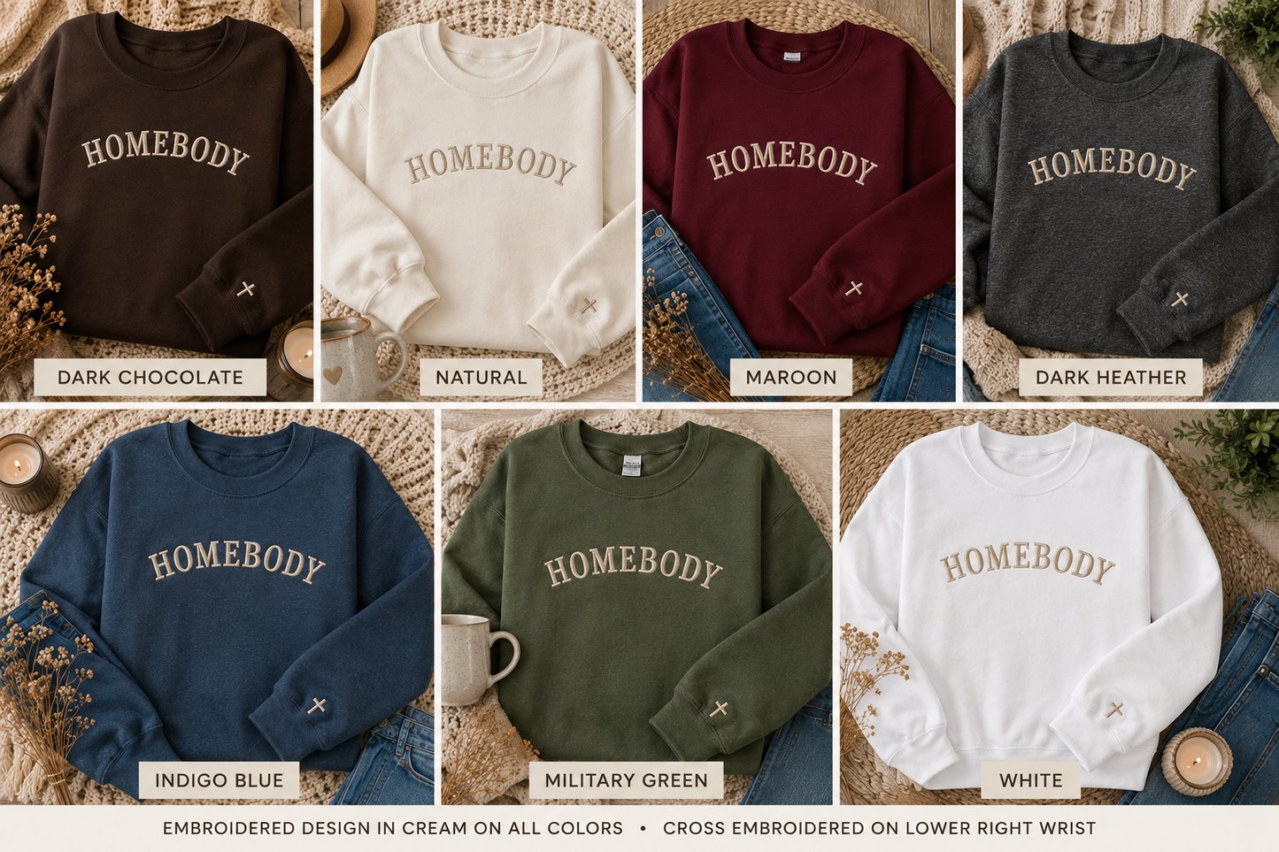 HOMEBODY Embroidered Sweatshirt 🤎