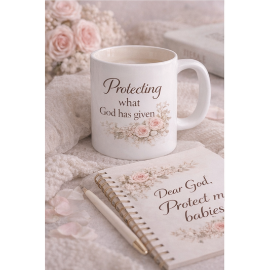 Christian Mom Mug | Faith-Based Coffee Mug for Moms | “Prayed for This Life” & “Protecting What God Has Given Me” | Gift for Mama