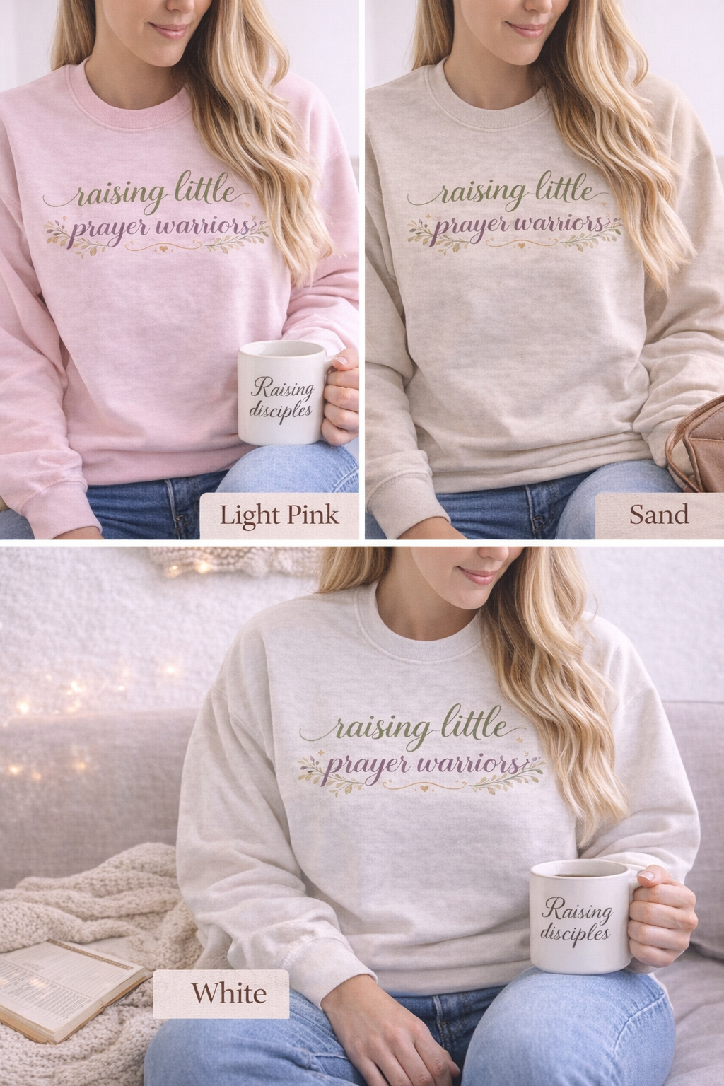 Mama Raising Little Prayer Warriors Sweatshirt | Christian Mom Sweatshirt | Faith Based Mama Crewneck | Religious Mom Gift | Cozy Christian Apparel