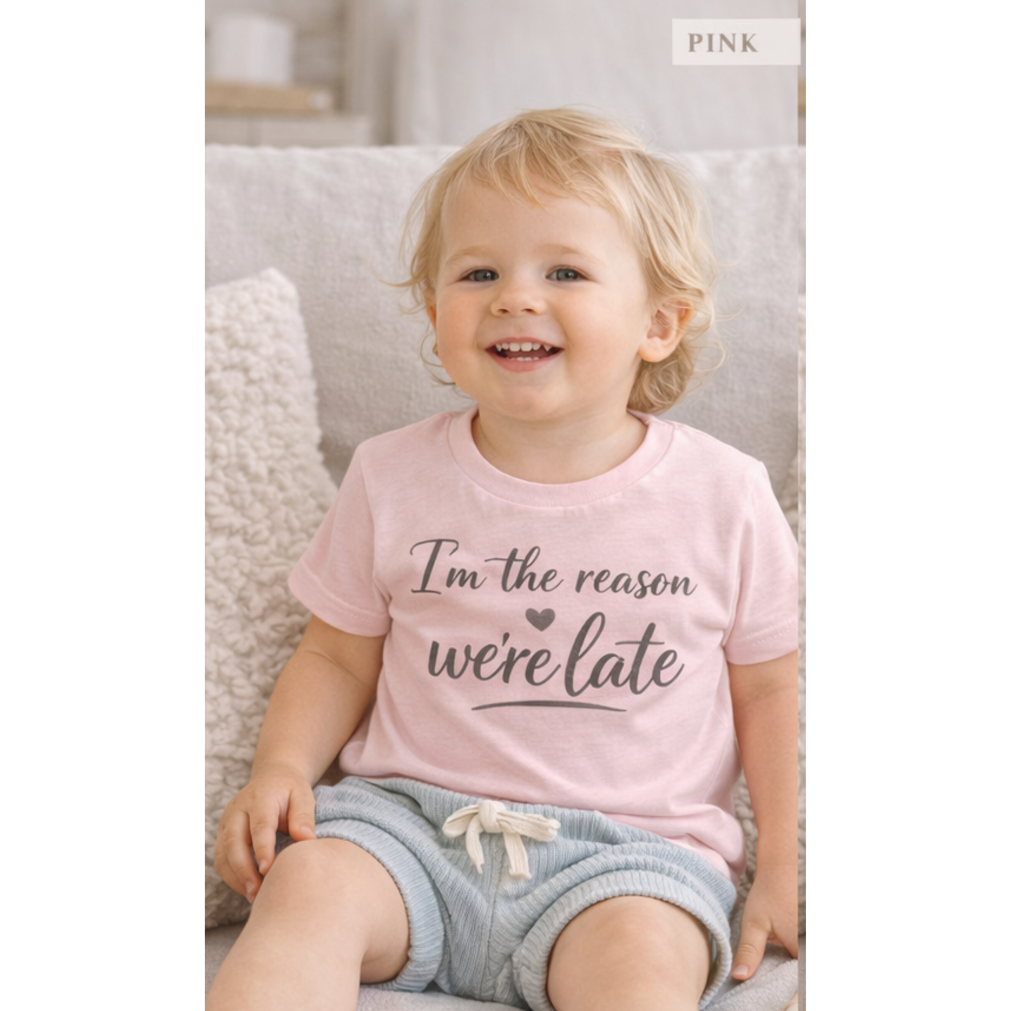 MiniI’m The Reason We’re Late Toddler Shirt | Funny Toddler Tee | Matching Mommy and Me Outfit | Cute Kids Graphic Tee | Mom & Mini Set