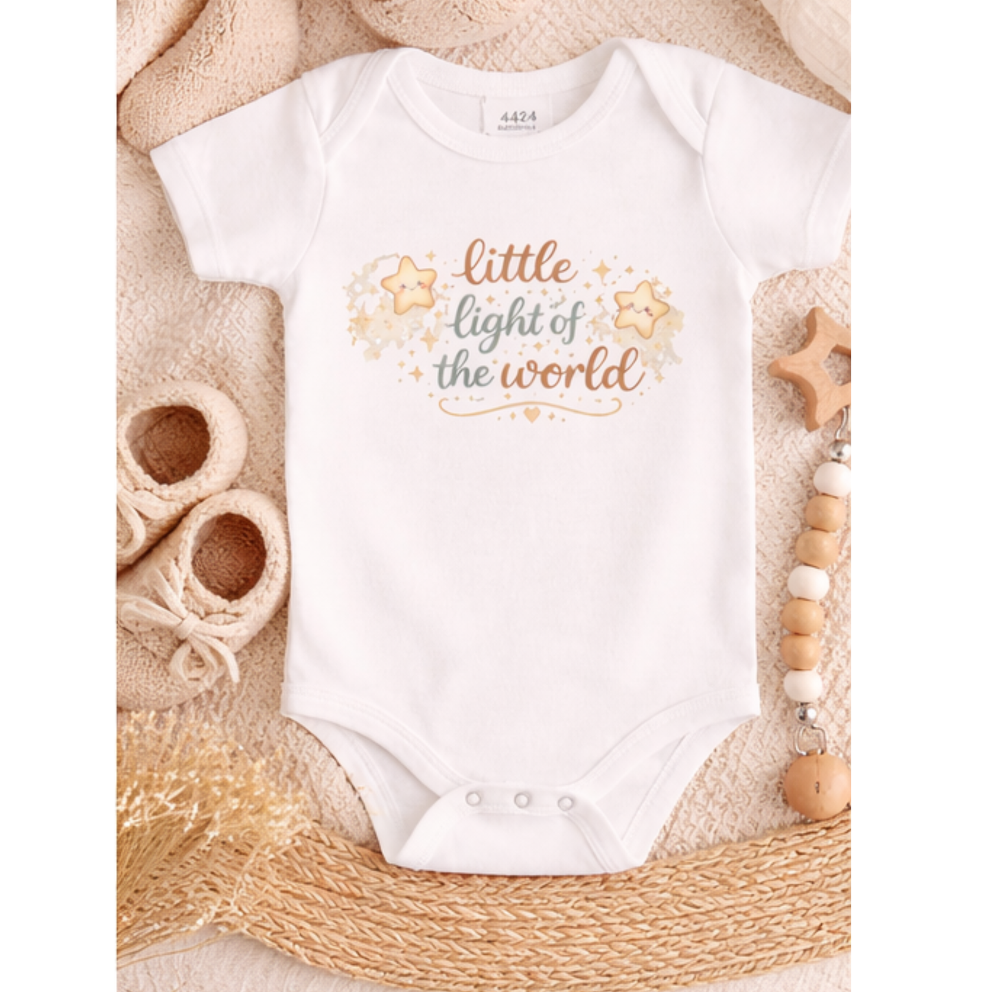 Little Light of the World Baby Onesie | Christian Baby Outfit | Faith Based Baby Gift | Infant Bodysuit | Newborn Gift | Scripture Baby Clothes