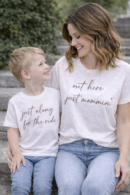 Mama Out Here Just Mommin’ Tee | Trendy Mom Shirt | Soft Everyday Mom Life Tee