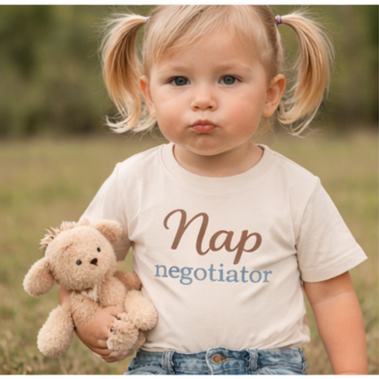Nap Negotiator Toddler Tee | Funny Toddler Shirt | Cute Kids Outfit | Neutral Boutique Kids Clothing