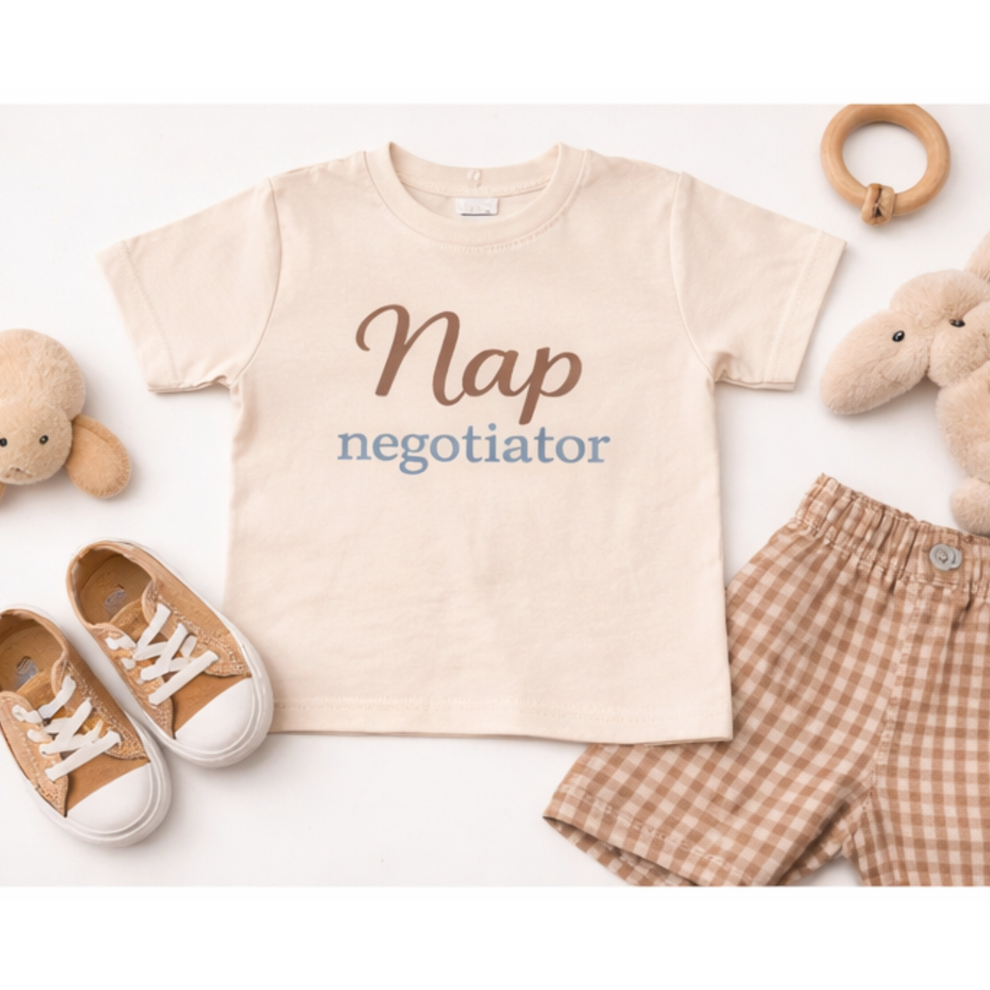 Nap Negotiator Toddler Tee | Funny Toddler Shirt | Cute Kids Outfit | Neutral Boutique Kids Clothing