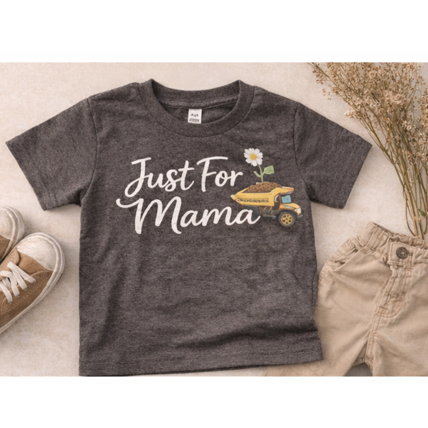 He Picks Me Dirt & Daisies Toddler Shirt | Boy Mom Matching Tee | Cute Toddler Outfit | Neutral Kids Shirt