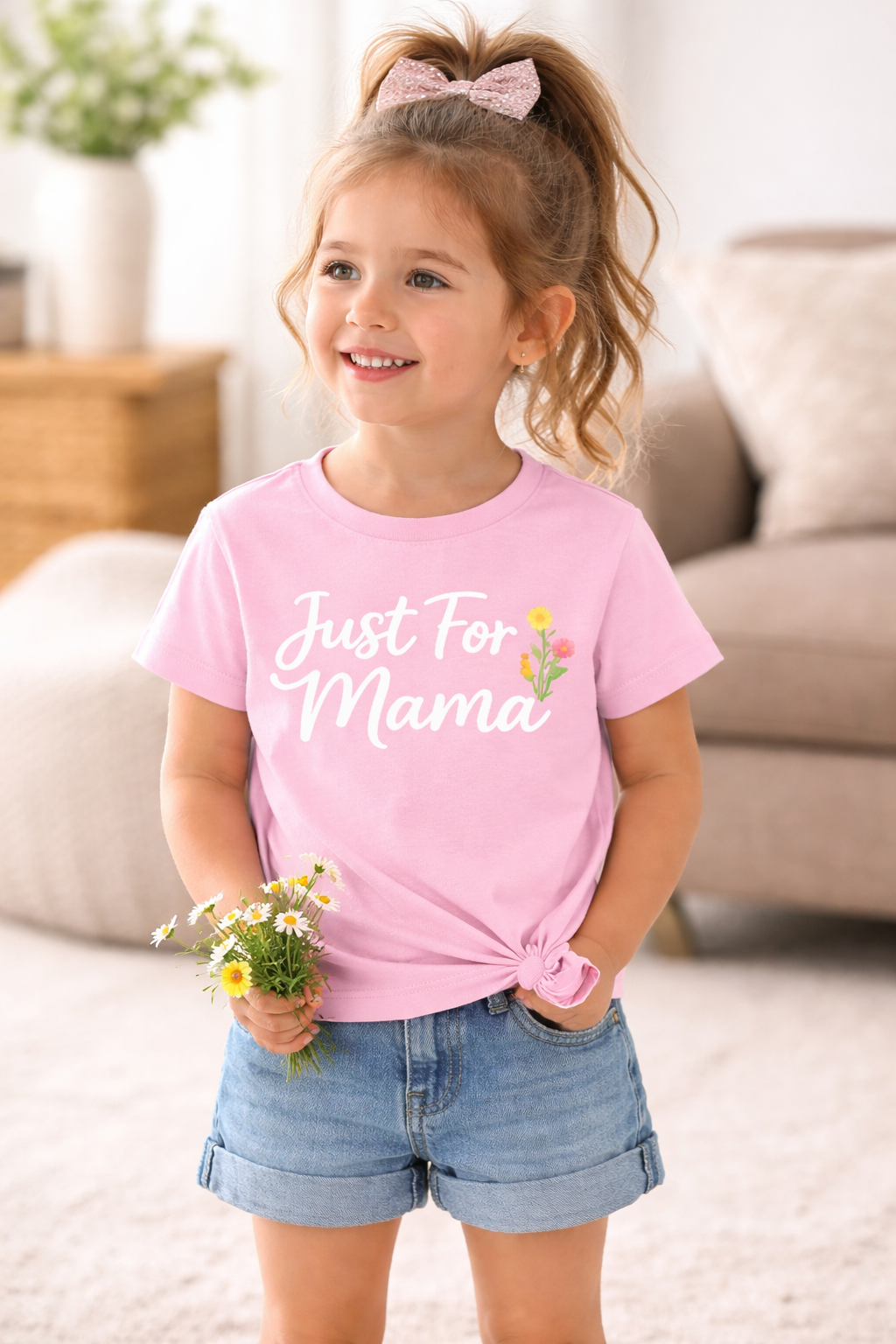 Just For Mama Toddler Shirt | Matching Mommy and Me Shirt | Cute Girl Tee | Gift for Mom | Bella Canvas Toddler Tee