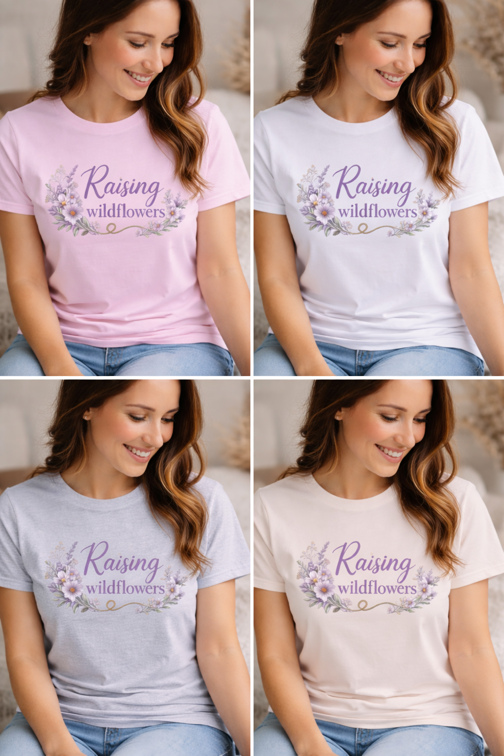 Raising Wildflowers Mama Tee – Faith Based Mom Shirt | Soft Floral Graphic T-Shirt for Moms