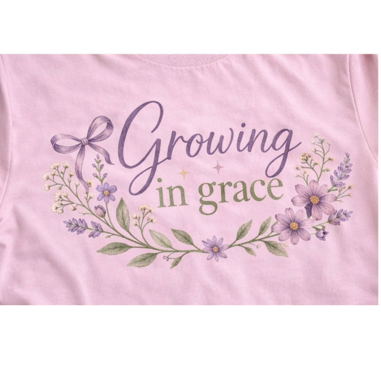 Growing in Grace Toddler Tee – Faith Based Kids Shirt | Christian Girl Floral T-Shirt