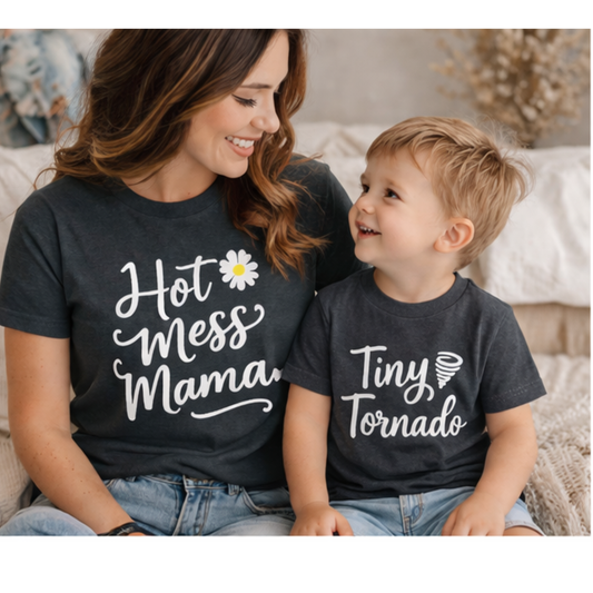 Tiny Tornado Kids Tee – Funny Toddler Shirt | Boy Graphic T-Shirt | Matching Mommy & Me Outfit