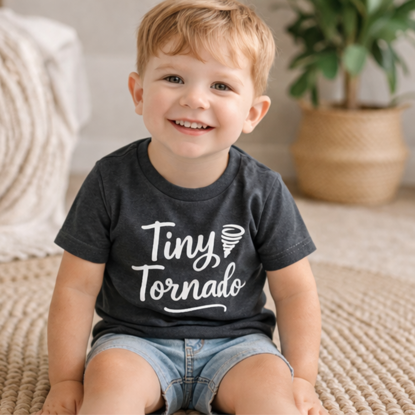Tiny Tornado Kids Tee – Funny Toddler Shirt | Boy Graphic T-Shirt | Matching Mommy & Me Outfit