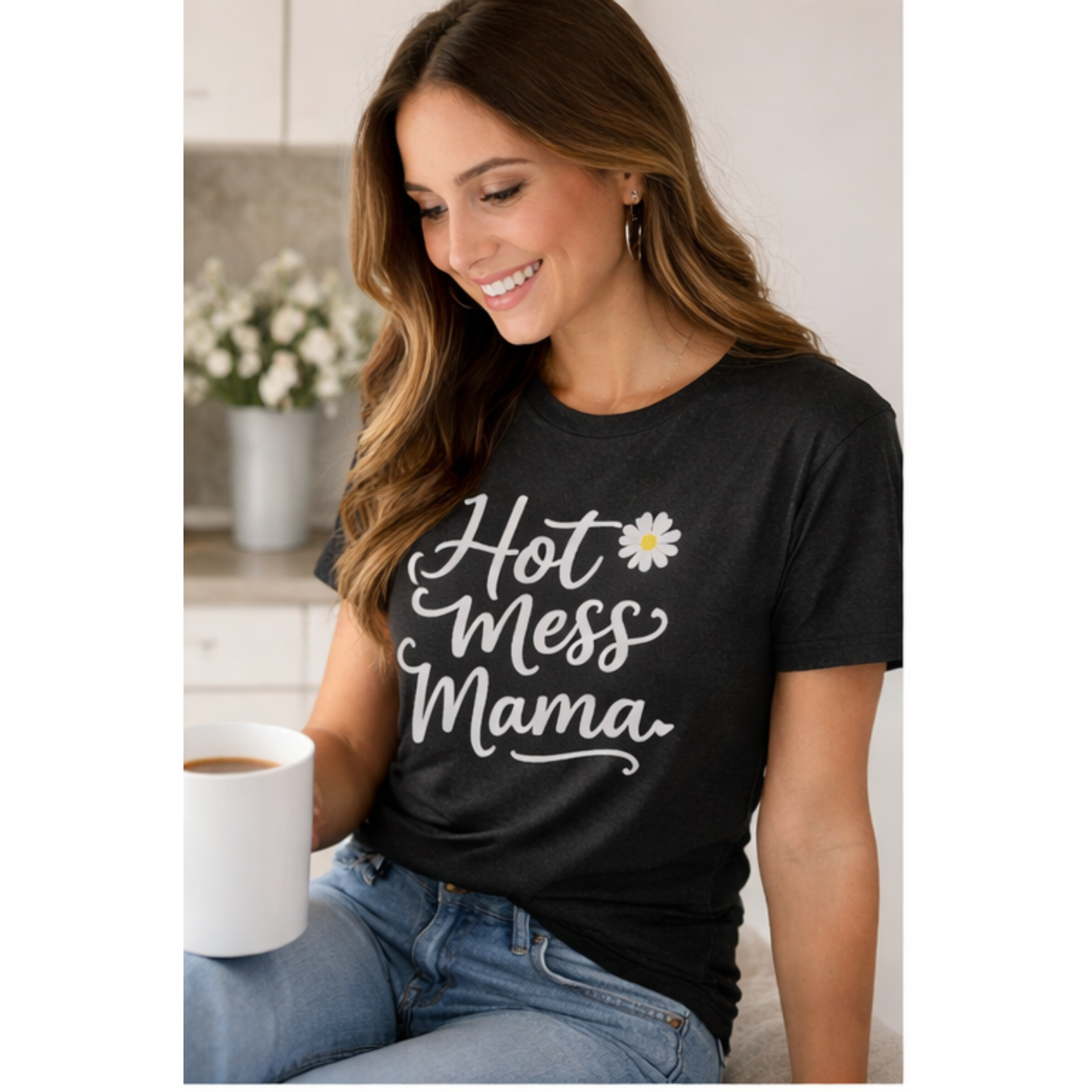 Hot Mess Mama Tee – Funny Mom Shirt | Cute Graphic T-Shirt for Moms | Motherhood Tee