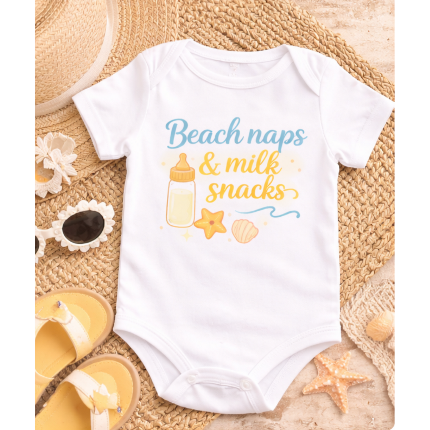 Beach Naps & Milk Snacks Baby Onesie | Summer Baby Outfit | Beach Baby Bodysuit | Cute Infant Gift