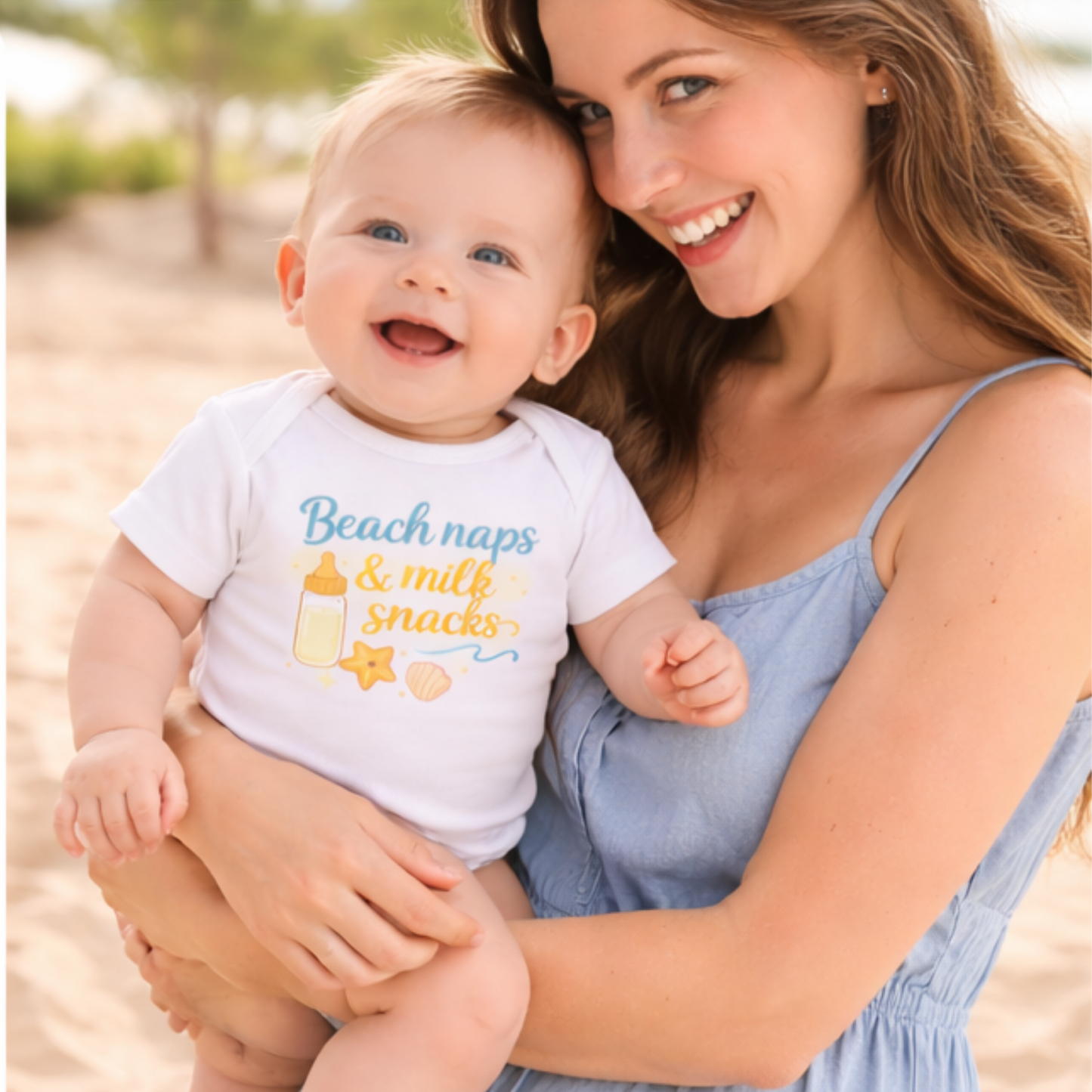 Beach Naps & Milk Snacks Baby Onesie | Summer Baby Outfit | Beach Baby Bodysuit | Cute Infant Gift