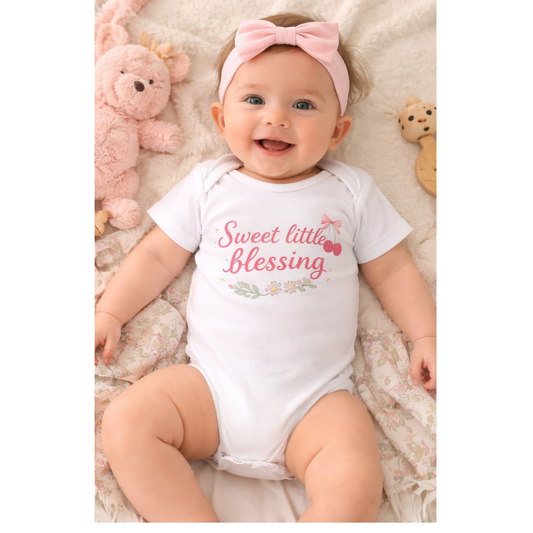 Sweet Little Blessing Baby Bodysuit | Christian Baby Outfit | Faith Based Infant Outfit | Baby Girl Gift
