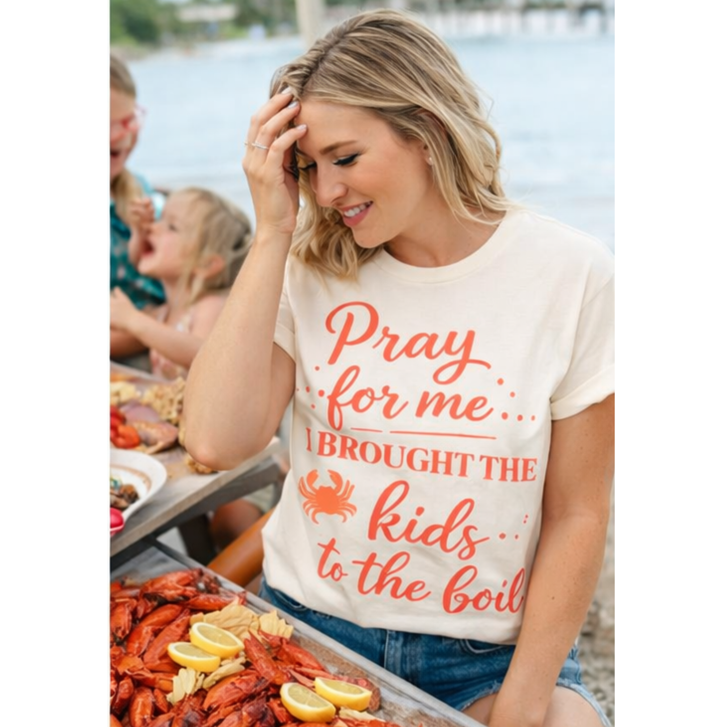 Pray For Me I Brought The Kids To The Boil Shirt | Funny Mom Summer Tee | Beach & Lake Mom Graphic Tee | Bella Canvas Shirt