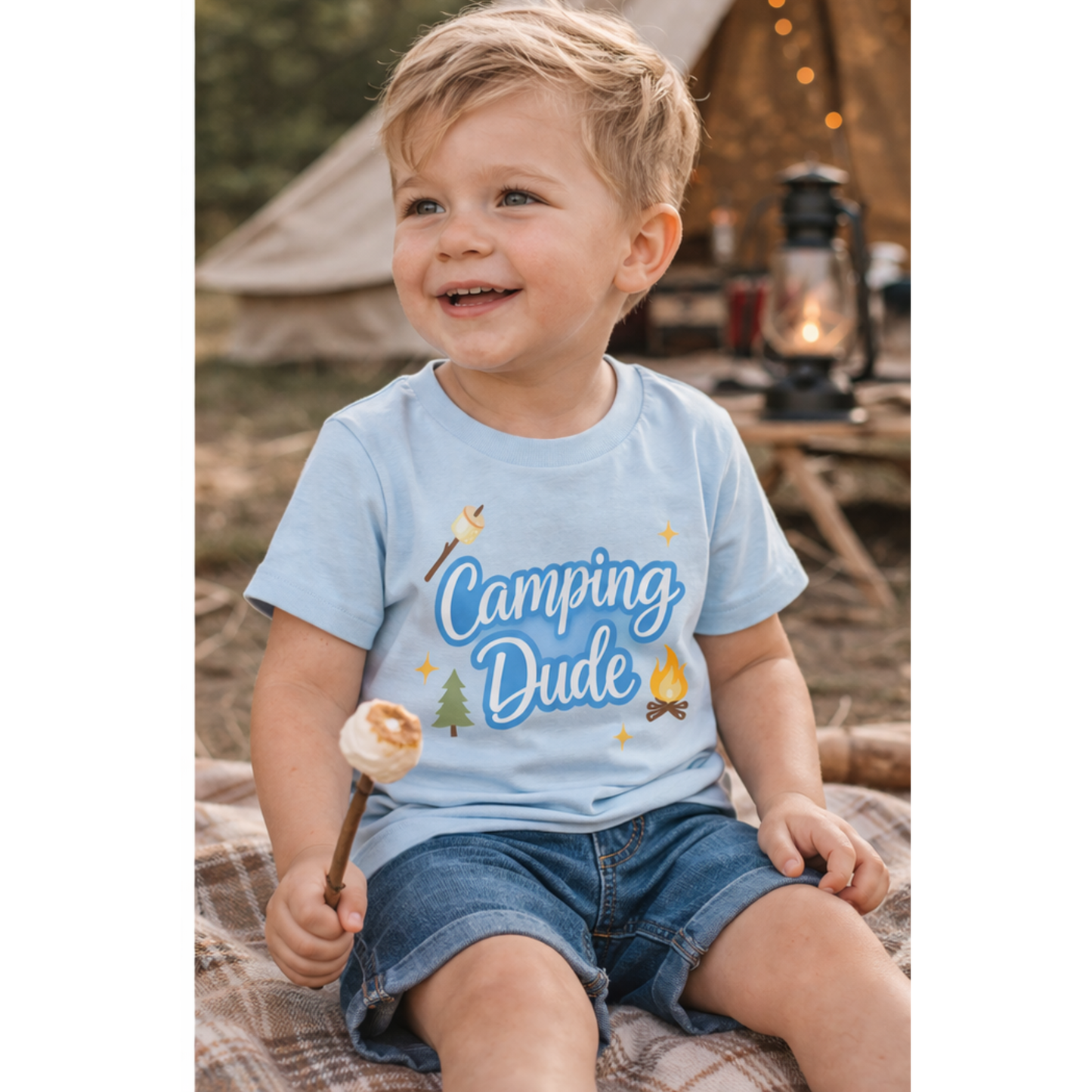 Camping Dude Toddler Shirt – Cute Camping Outfit for Boys | Summer Adventure Tee | Matching Mommy and Me Camping Set