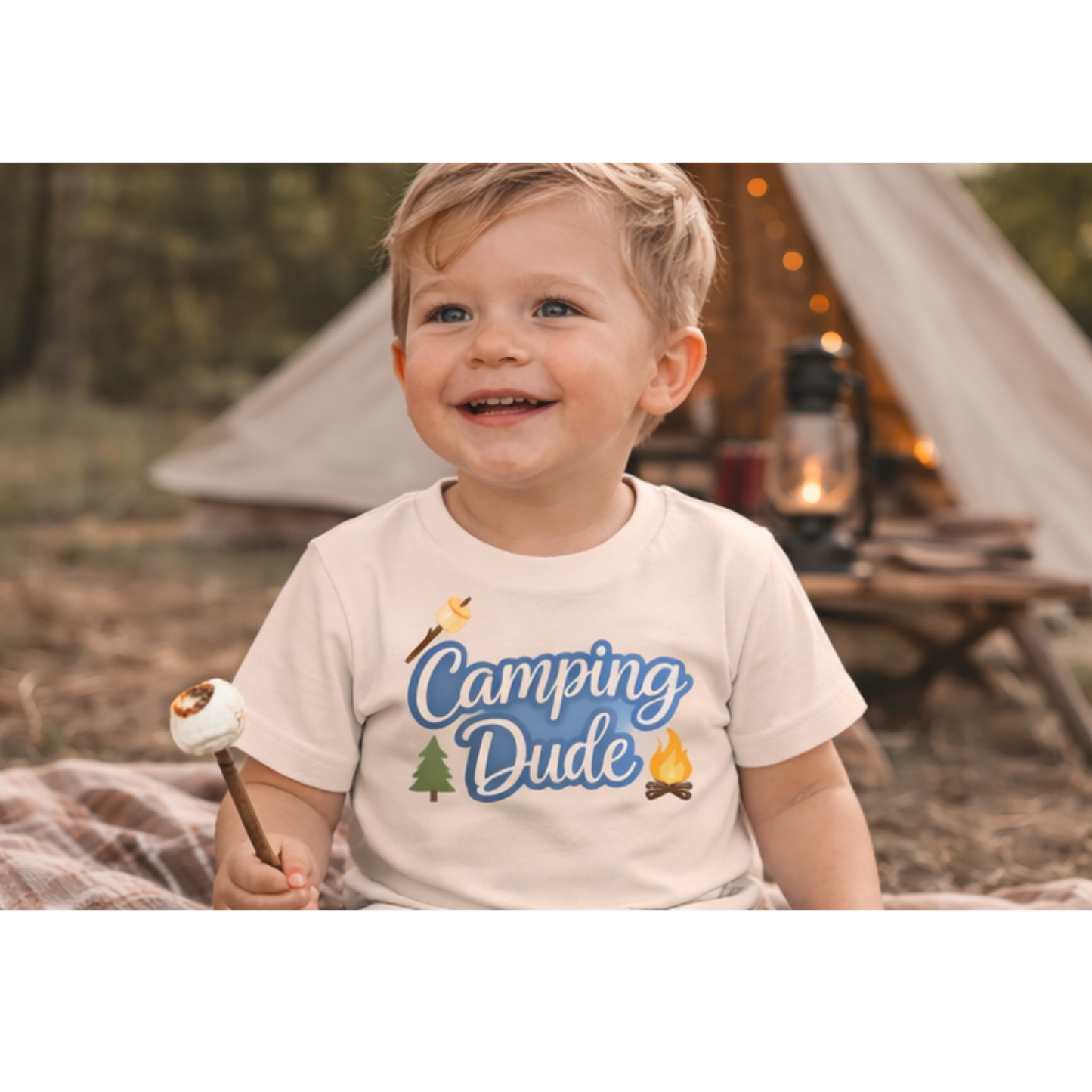 Camping Dude Toddler Shirt – Cute Camping Outfit for Boys | Summer Adventure Tee | Matching Mommy and Me Camping Set