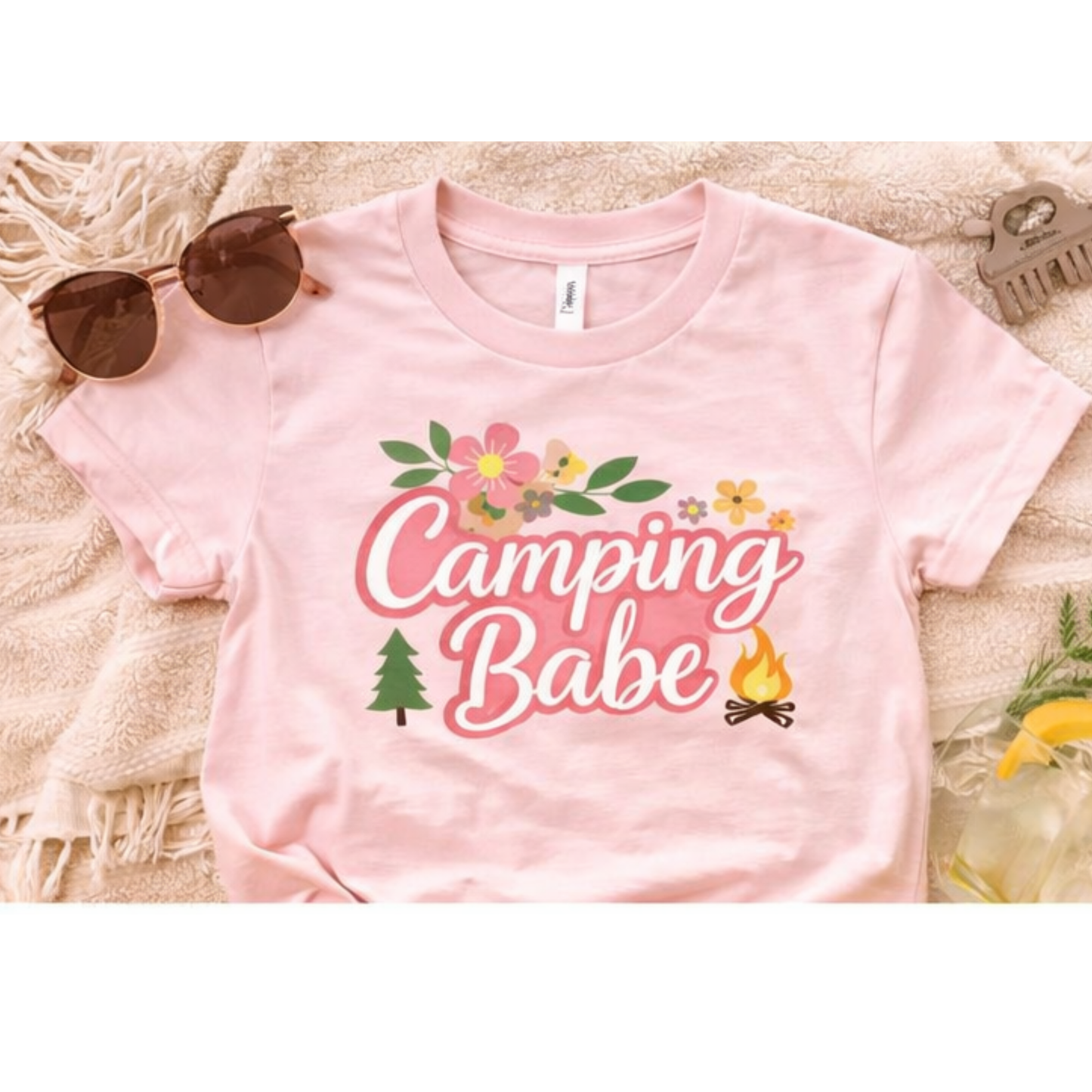 Camping Babe Shirt – Cute Camping Tee for Moms | Summer Graphic Tee | Matching Mommy and Me Camping Outfit
