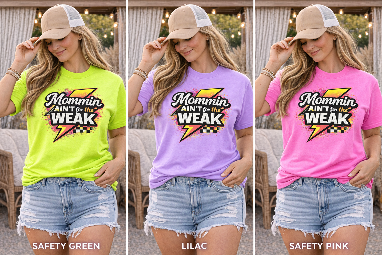 Mommin Ain’t for the Weak Shirt | Funny Mom Life Tee | Trendy Mama Graphic Tee | Neon Mom Shirt | Motherhood Shirt