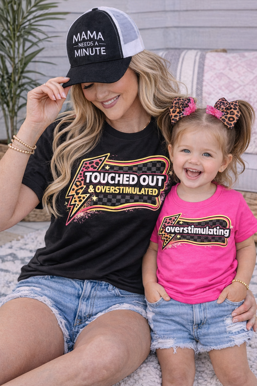 Touched Out & Overstimulated Mom Shirt | Funny Mom Life Tee | Violet Graphic Tee | Trendy Mama Shirt | Matching Mommy and Me Outfit