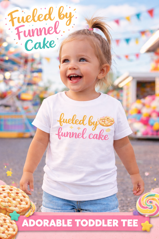 Fueled by Funnel Cake Toddler Shirt | Cute Carnival Toddler Tee | Summer Fair Outfit for Kids | Boutique Toddler Girl Shirt