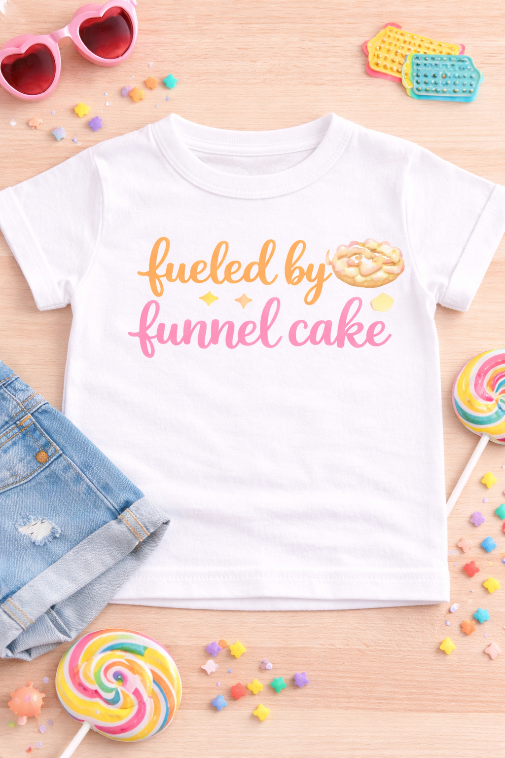 Fueled by Funnel Cake Toddler Shirt | Cute Carnival Toddler Tee | Summer Fair Outfit for Kids | Boutique Toddler Girl Shirt