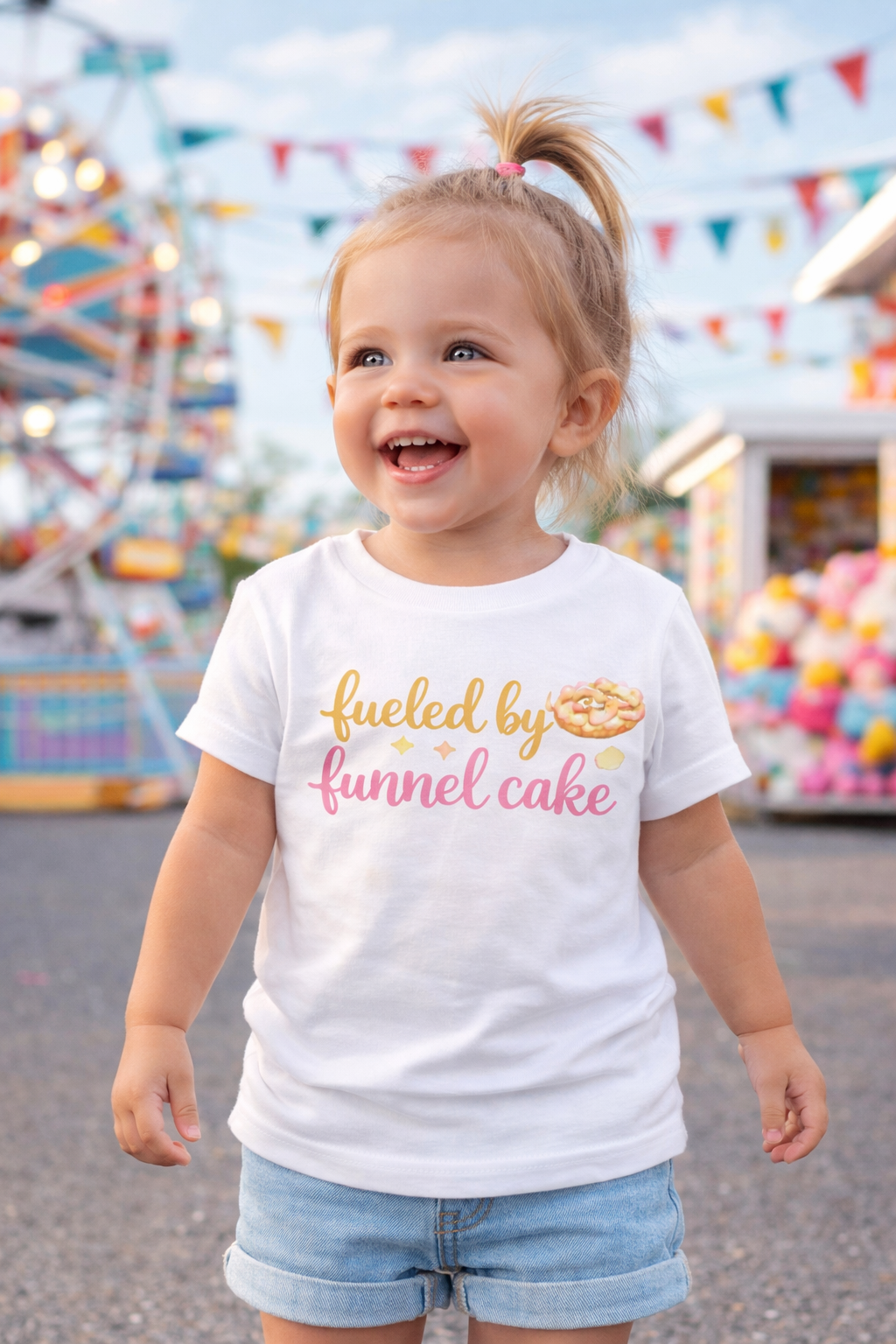 Fueled by Funnel Cake Toddler Shirt | Cute Carnival Toddler Tee | Summer Fair Outfit for Kids | Boutique Toddler Girl Shirt