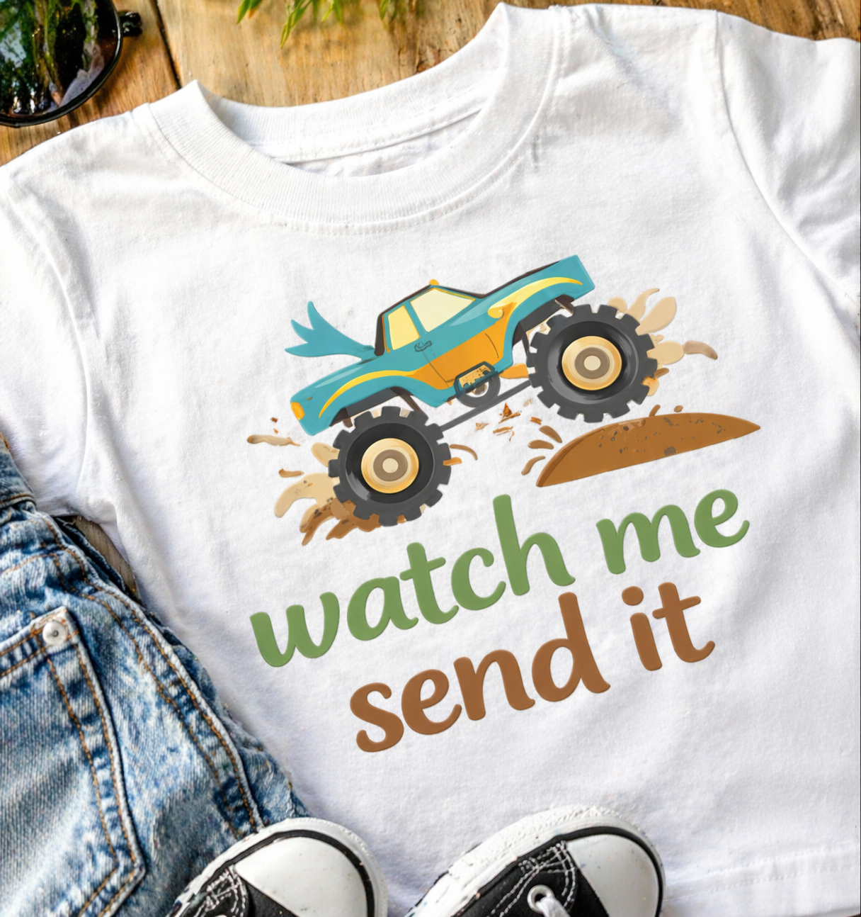 Watch Me Send It Toddler Shirt | Monster Truck Toddler Tee | Boy Mom Shirt | Truck Lover Kid Outfit | Bella Canvas Toddler T-Shirt