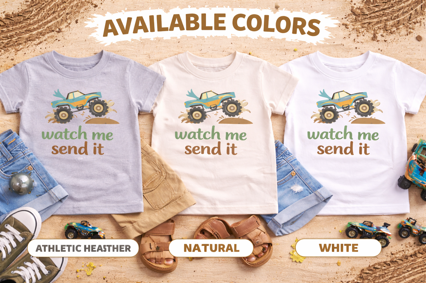 Watch Me Send It Toddler Shirt | Monster Truck Toddler Tee | Boy Mom Shirt | Truck Lover Kid Outfit | Bella Canvas Toddler T-Shirt