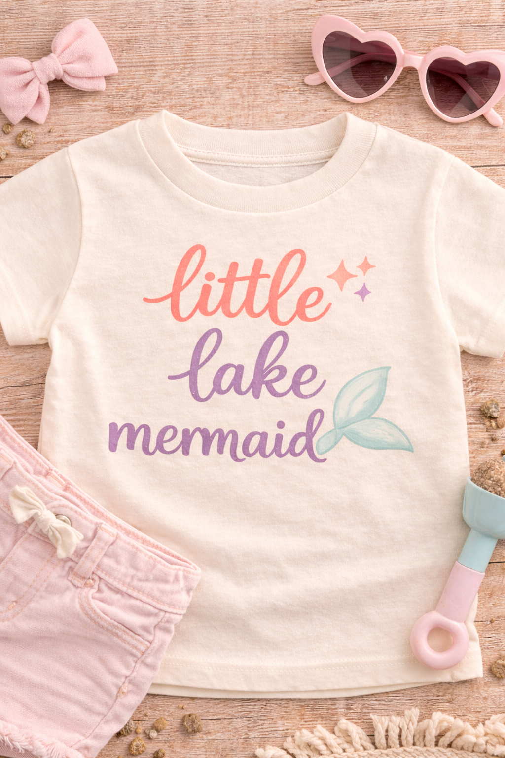 Little Lake Mermaid Toddler Shirt | Cute Girl Summer Tee | Lake Life Toddler Outfit | Beach Baby Shirt | Bella Canvas Toddler Tee