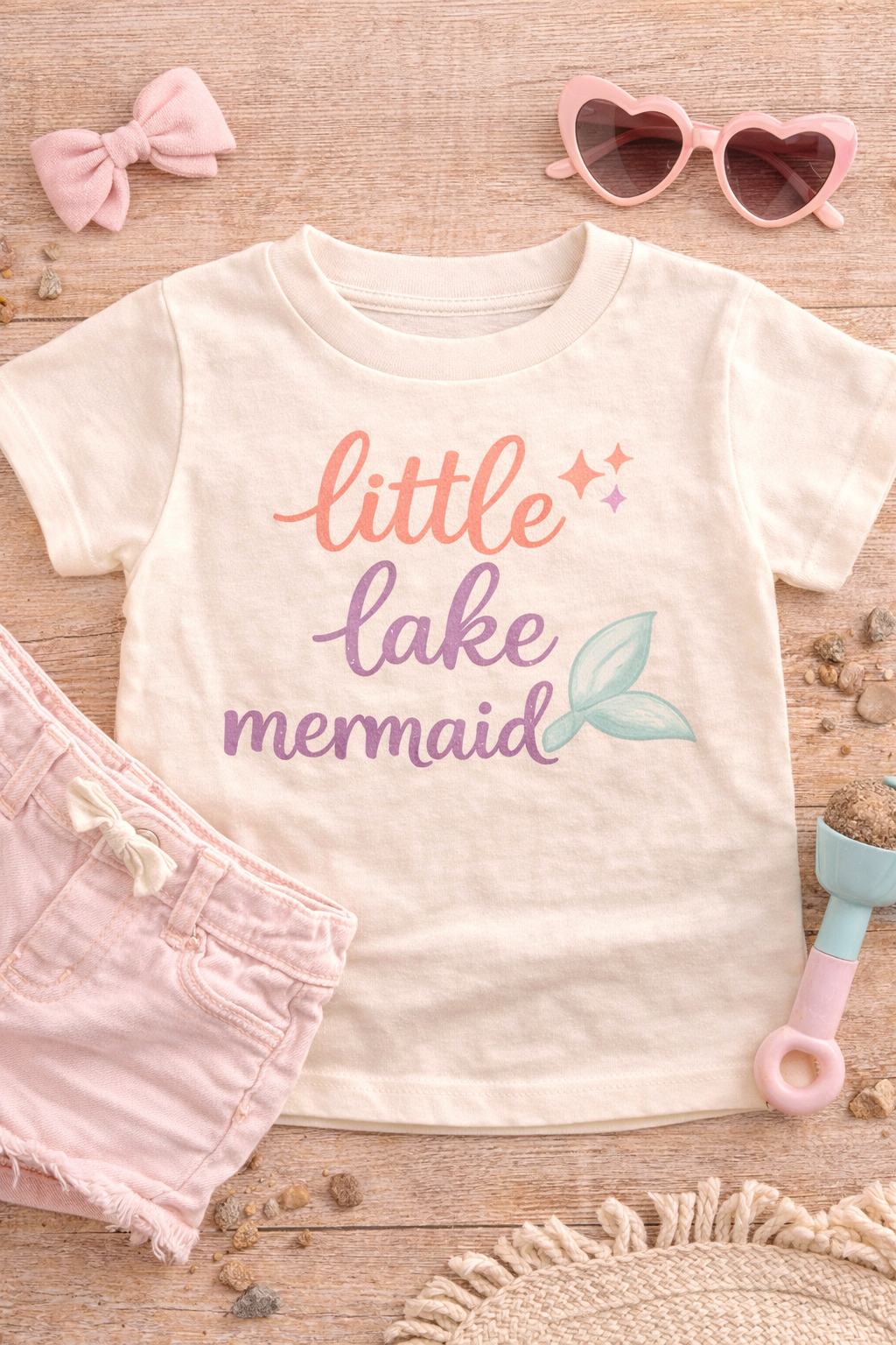 Little Lake Mermaid Toddler Shirt | Cute Girl Summer Tee | Lake Life Toddler Outfit | Beach Baby Shirt | Bella Canvas Toddler Tee