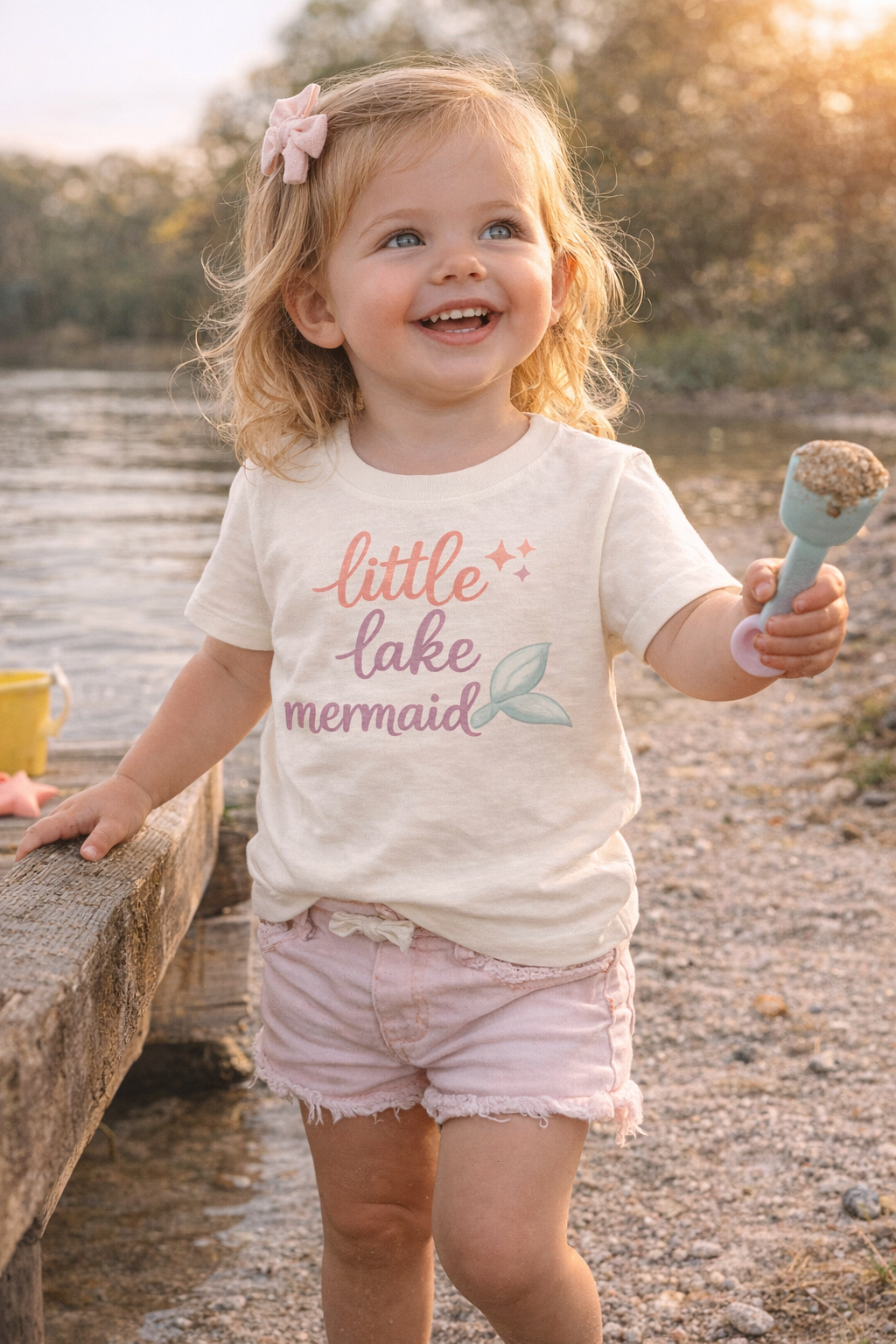 Little Lake Mermaid Toddler Shirt | Cute Girl Summer Tee | Lake Life Toddler Outfit | Beach Baby Shirt | Bella Canvas Toddler Tee