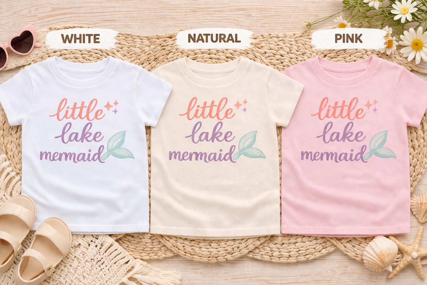 Little Lake Mermaid Toddler Shirt | Cute Girl Summer Tee | Lake Life Toddler Outfit | Beach Baby Shirt | Bella Canvas Toddler Tee