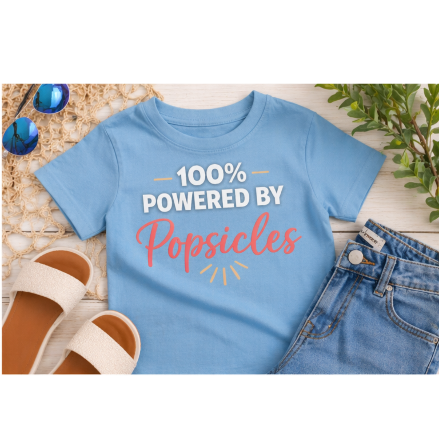 Powered by Popsicles Toddler Shirt | Funny Summer Boy Tee | Cute Toddler Boy Outfit | Lake Day Kids Shirt | Bella Canvas Toddler Tee
