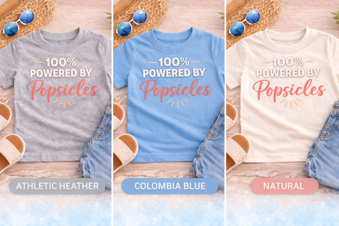 Powered by Popsicles Toddler Shirt | Funny Summer Boy Tee | Cute Toddler Boy Outfit | Lake Day Kids Shirt | Bella Canvas Toddler Tee