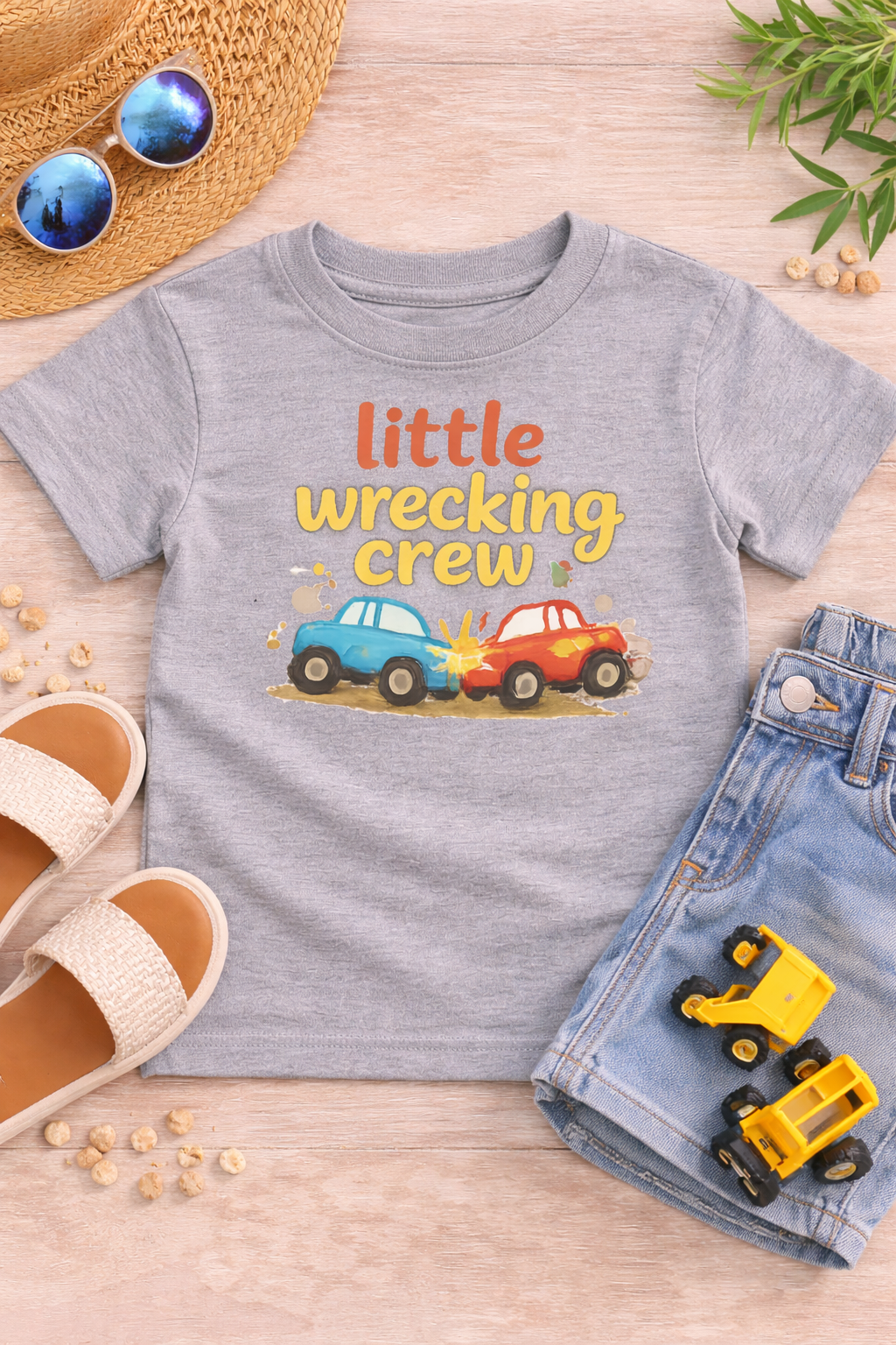Little Wrecking Crew Toddler Shirt | Funny Construction Kids Tee | Sibling Matching Outfit | Boy & Girl Toddler Graphic Tee