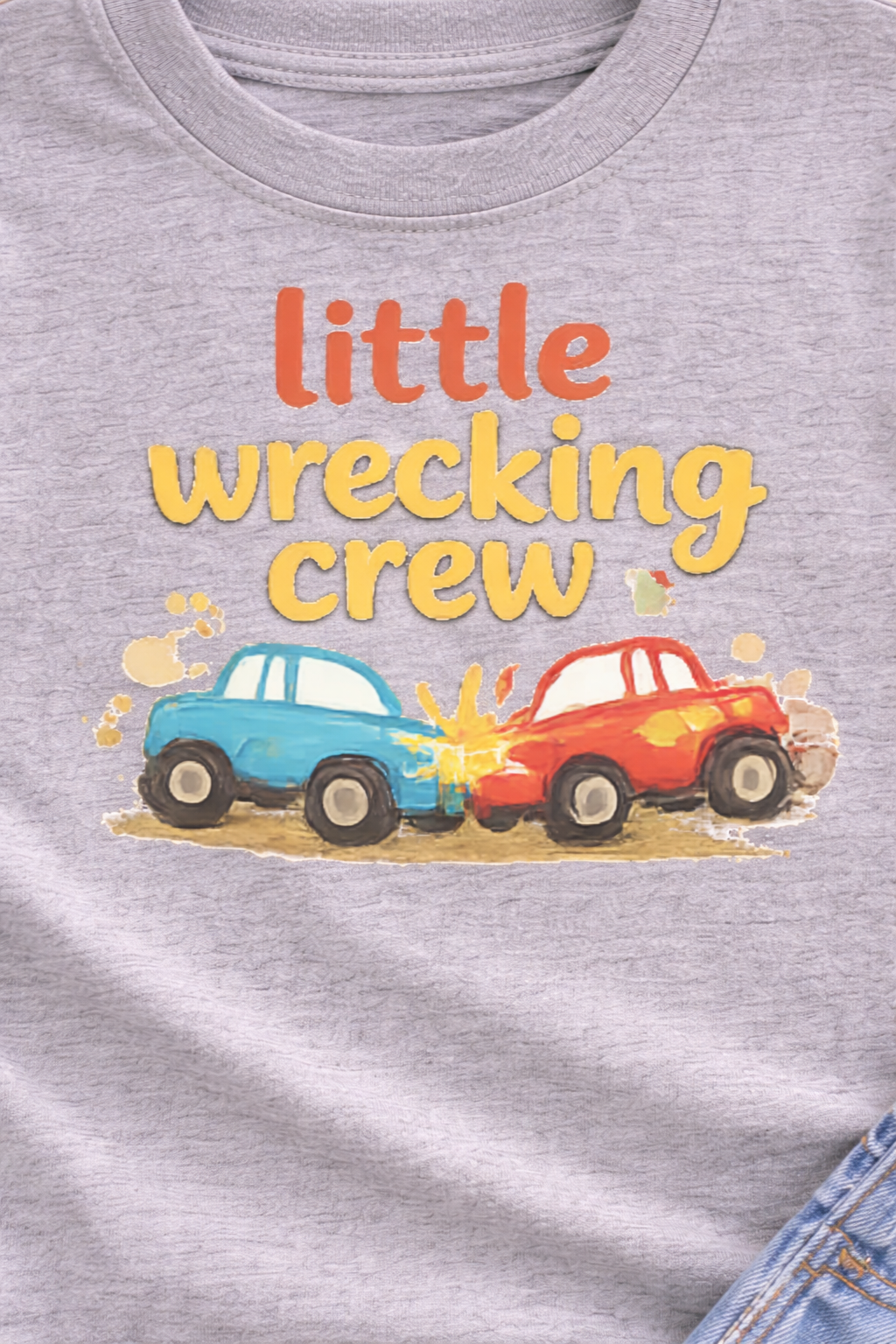 Little Wrecking Crew Toddler Shirt | Funny Construction Kids Tee | Sibling Matching Outfit | Boy & Girl Toddler Graphic Tee