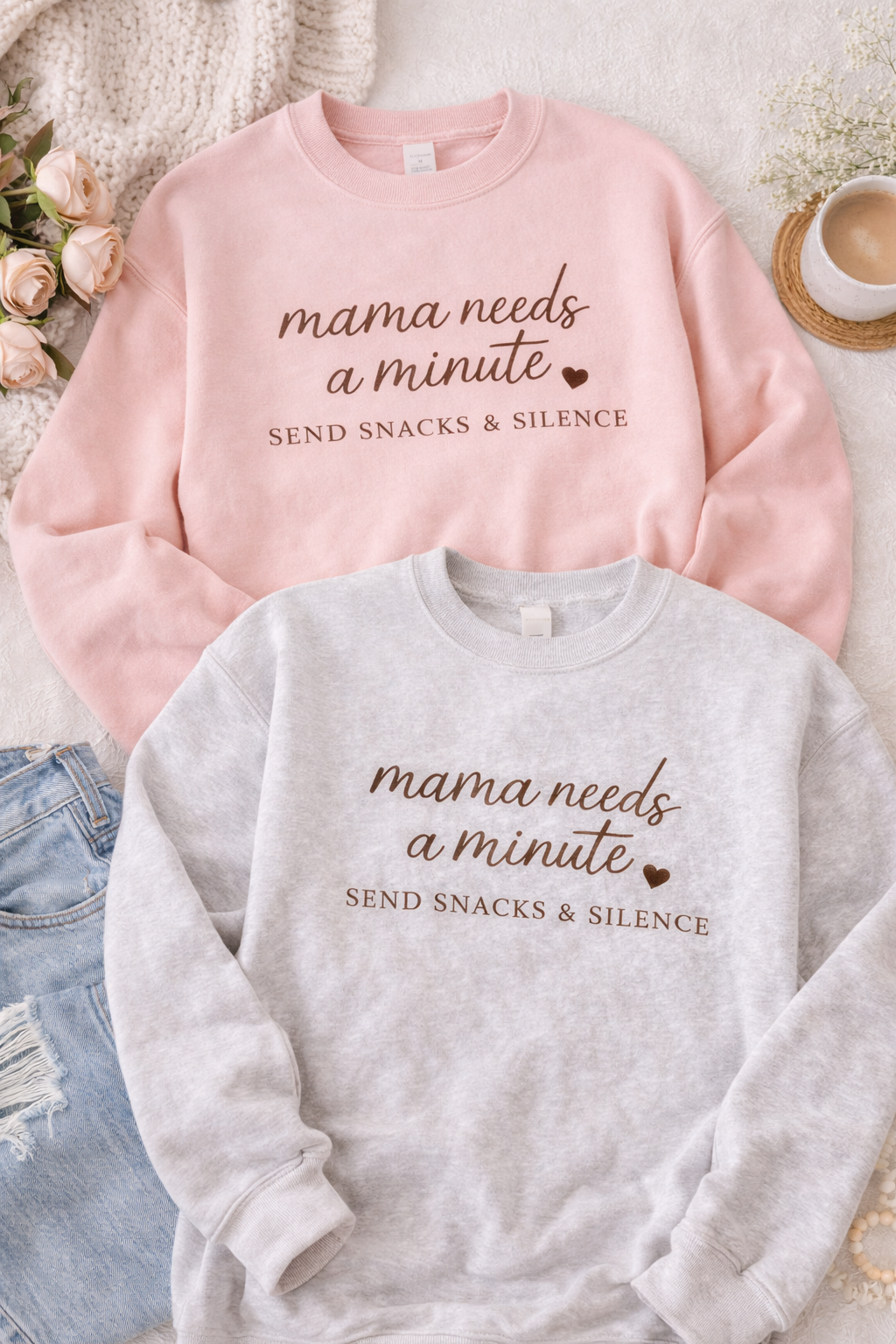 Mama Needs a Minute Sweatshirt, Funny Mom Sweatshirt, Cute Mama Crewneck, Relatable Mom Gift, Cozy Mom Life Pullover