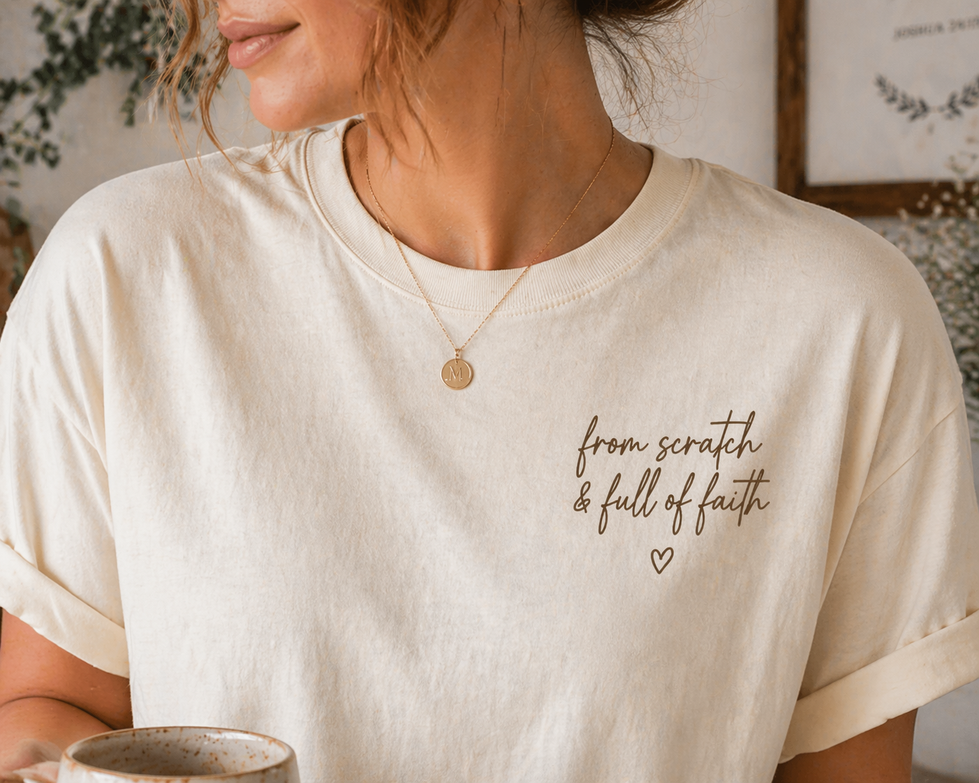 From Scratch & Full of Faith Shirt | Faith Filled Mama Tee | Homestead Mom Shirt | Christian Mama Shirt | Farm Fresh Eggs Tee
