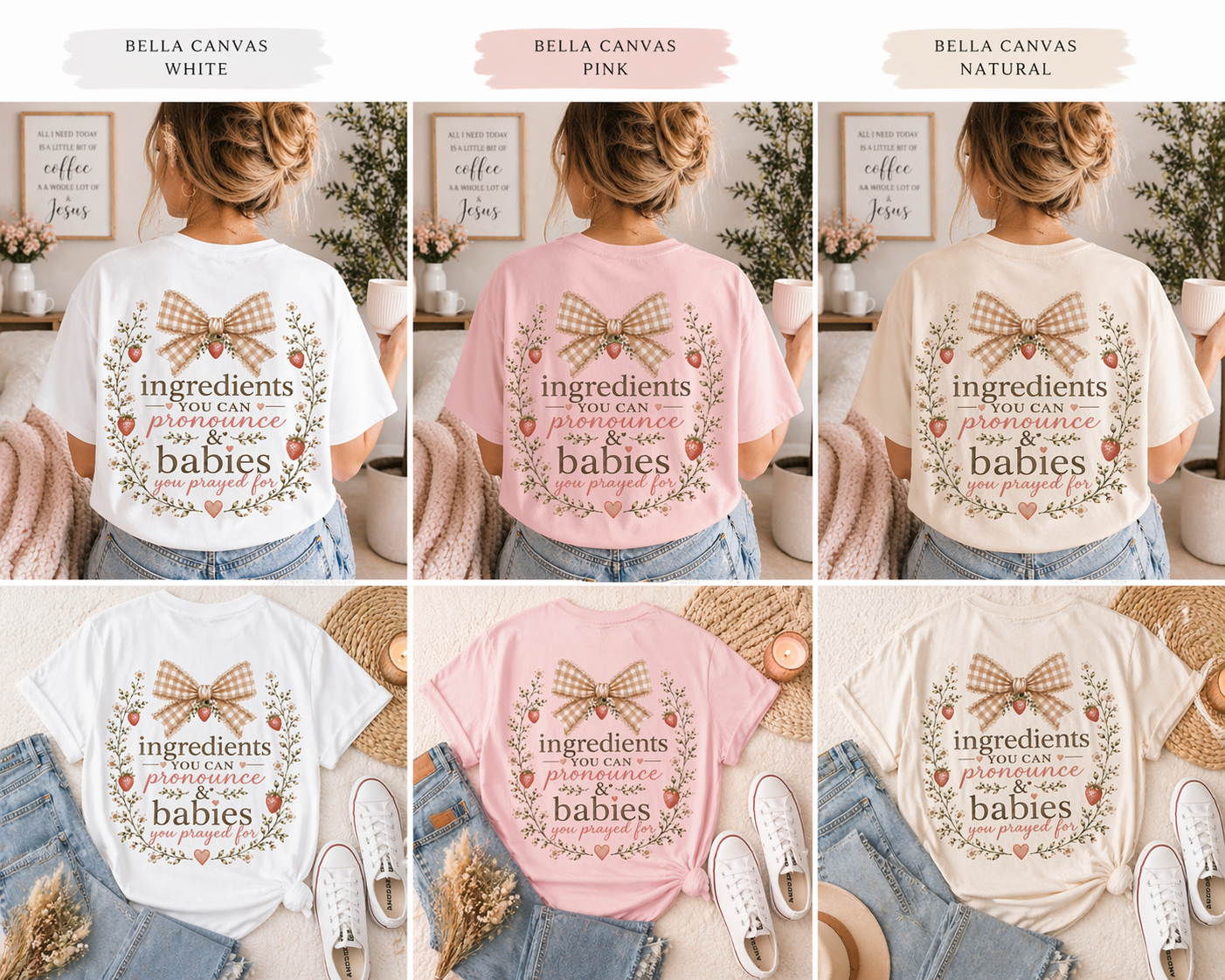 Ingredients You Can Pronounce & Babies You Prayed For Shirt | Faith Based Mom Tee | Christian Mama Shirt