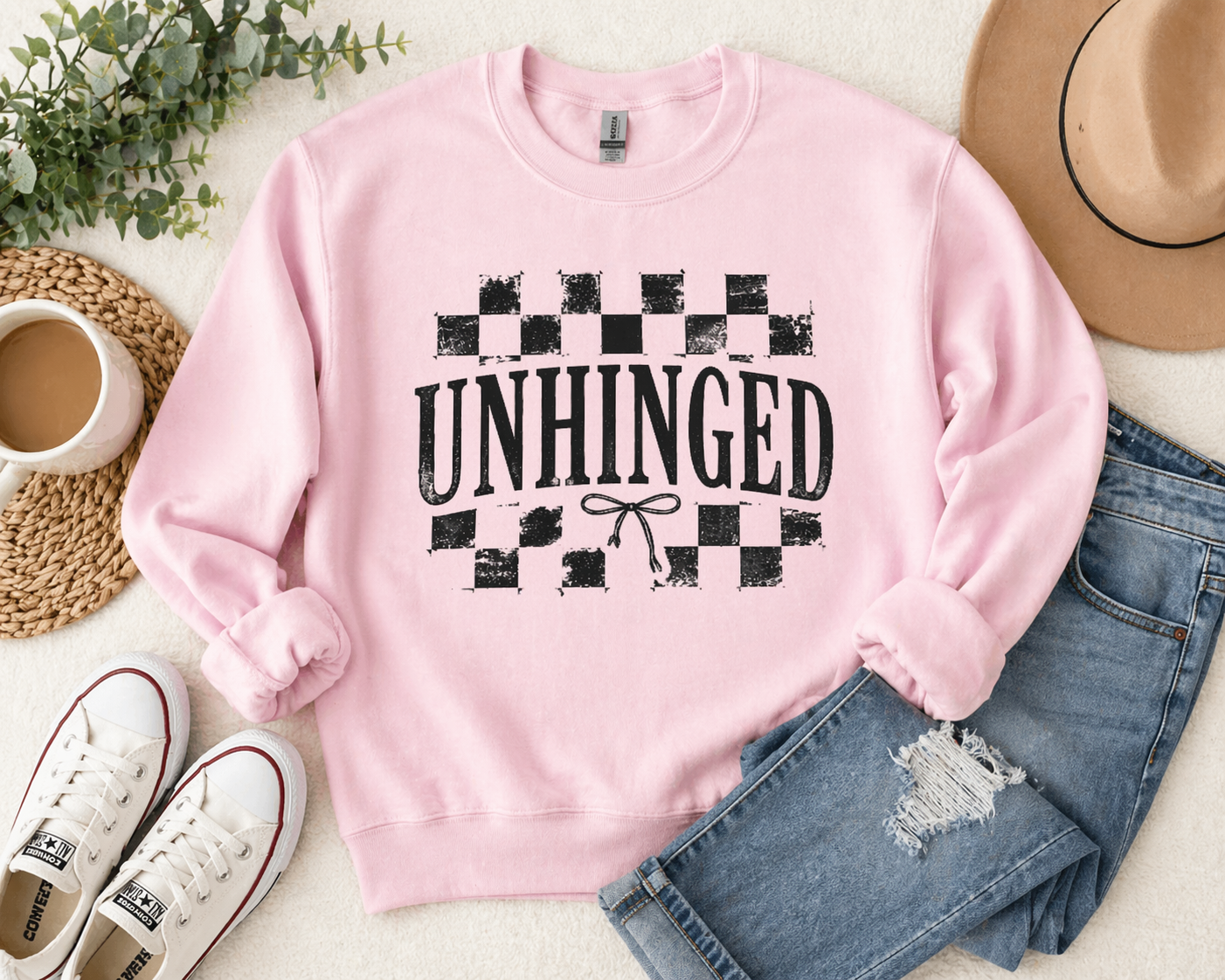 UNHINGED Crewneck Sweatshirt – Edgy Mom Graphic
