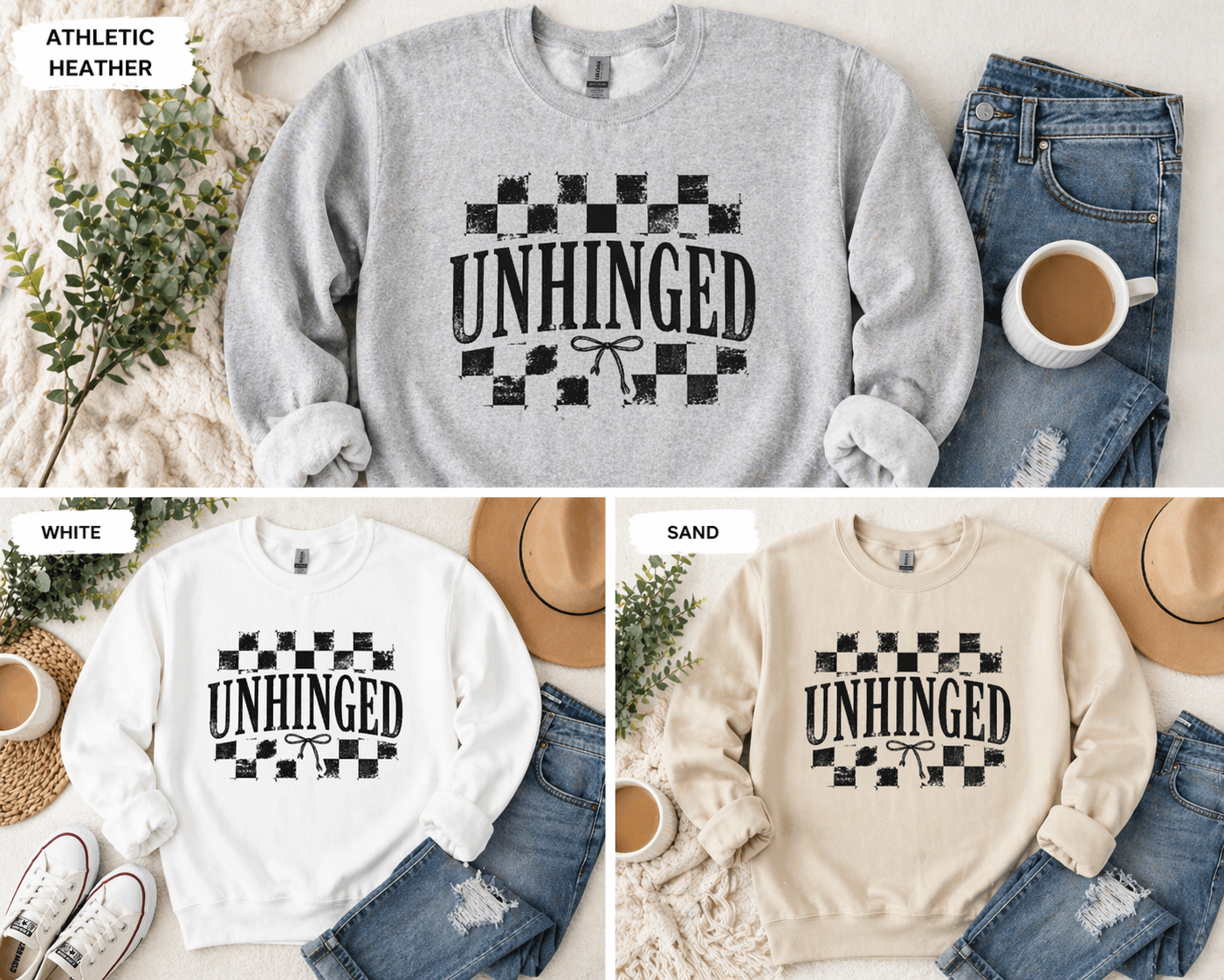 UNHINGED Crewneck Sweatshirt – Edgy Mom Graphic