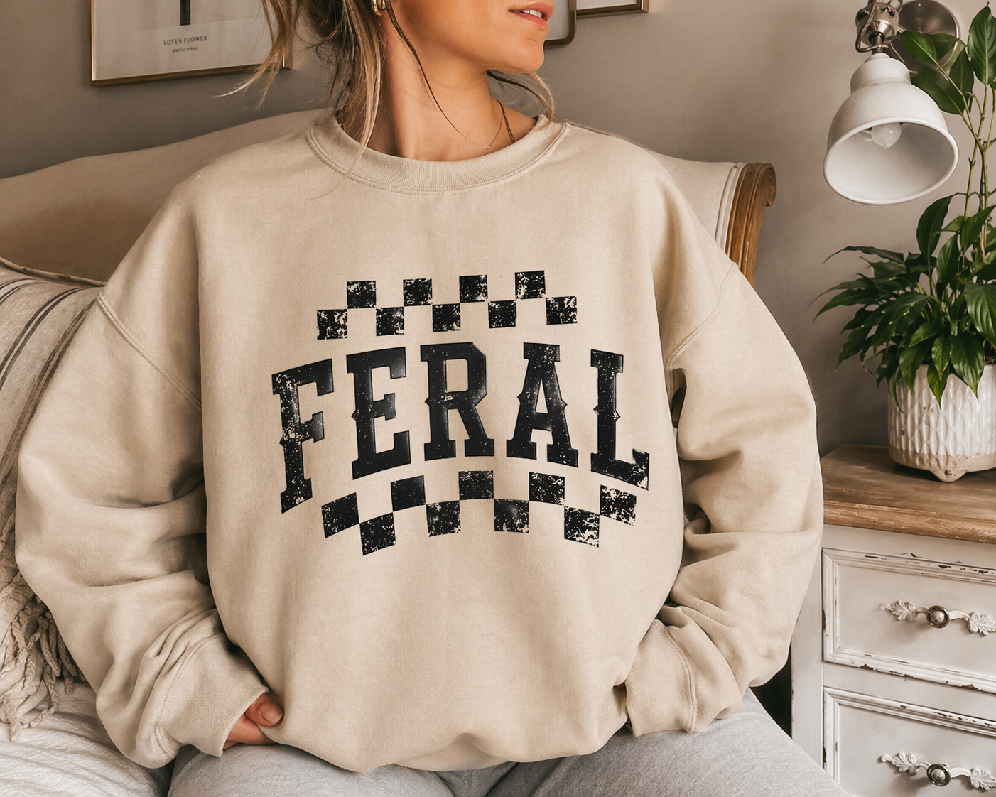 FERAL Crewneck Sweatshirt – Edgy Mom Graphic