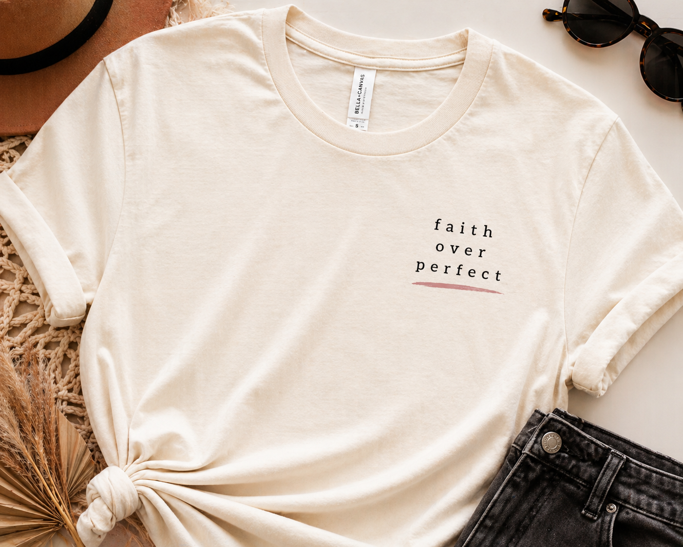 Faith Over Perfect Shirt | Christian Mom Tee | Not Your Average Christian Mama Shirt | Faith Based Graphic Tee | Bella Canvas Shirt