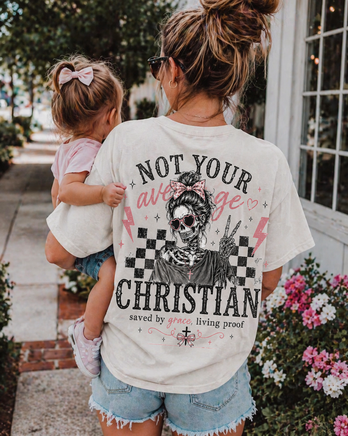 Not Your Average Christian Shirt | Faith Based Graphic Tee | Edgy Christian Mama Shirt | Saved by Grace Tee | Bella Canvas T-Shirt