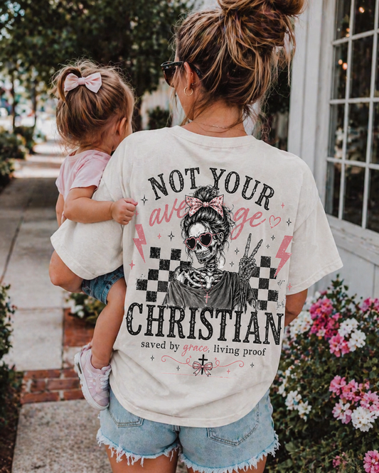 Not Your Average Christian Shirt | Faith Based Graphic Tee | Edgy Christian Mama Shirt | Saved by Grace Tee | Bella Canvas T-Shirt