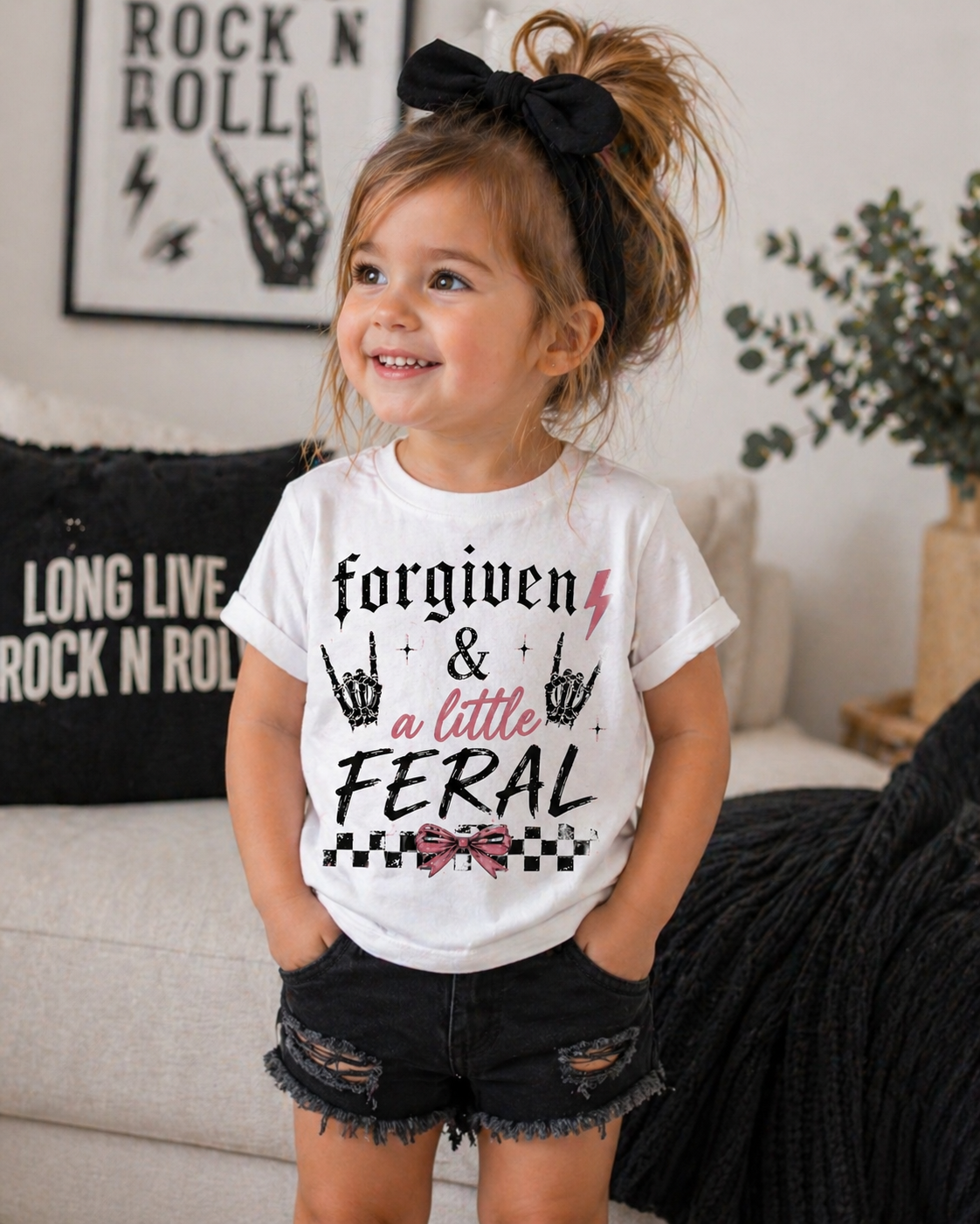 Forgiven & A Little Feral Toddler Shirt | Christian Toddler Tee | Matching Mommy and Me Shirt | Faith Based Kids Shirt | Bella Canvas Toddler T-Shirt